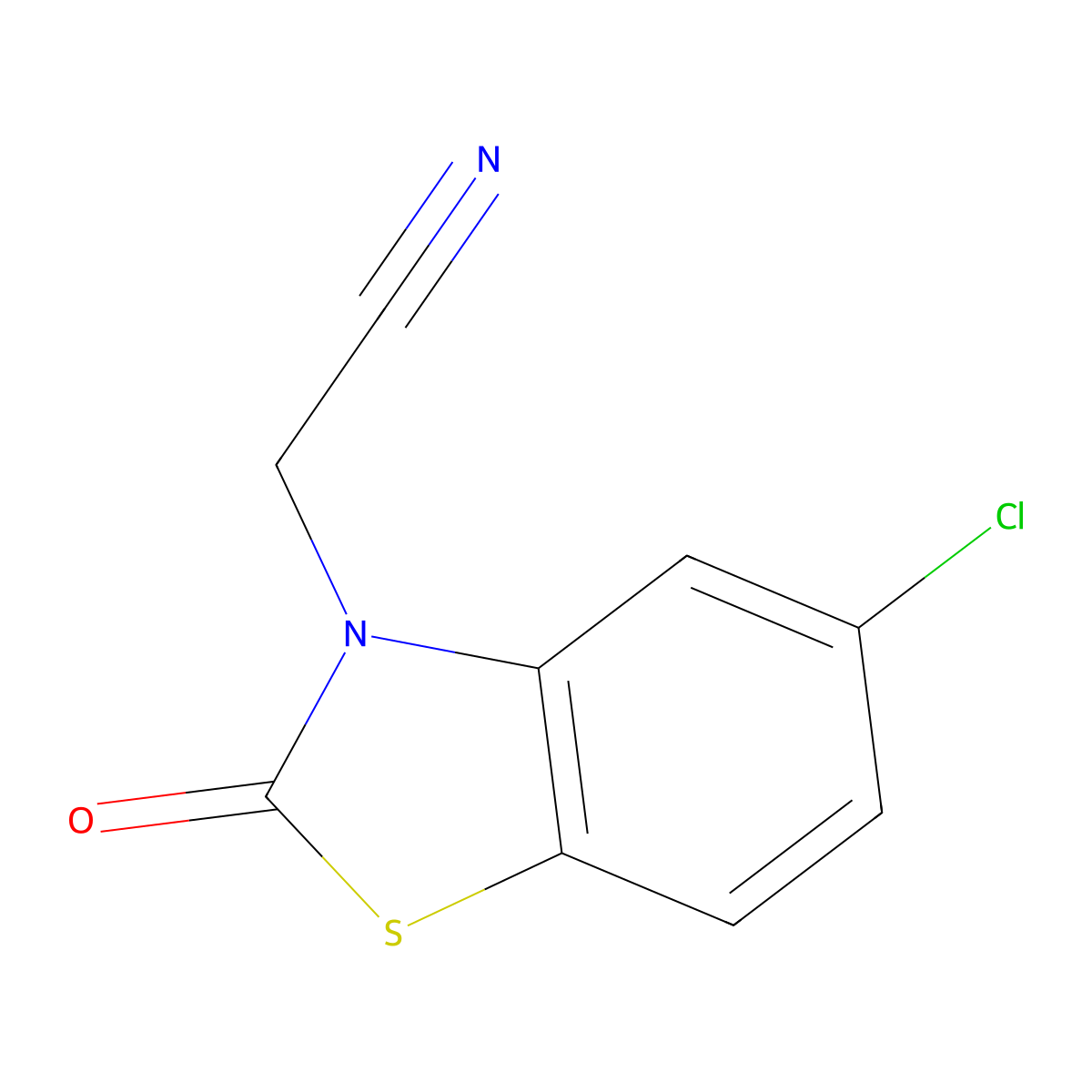 2-(5-Chloro-2-oxobenzo[d]thiazol-3(2H)-yl)acetonitrile molecular structure, CAS 74943-76-3