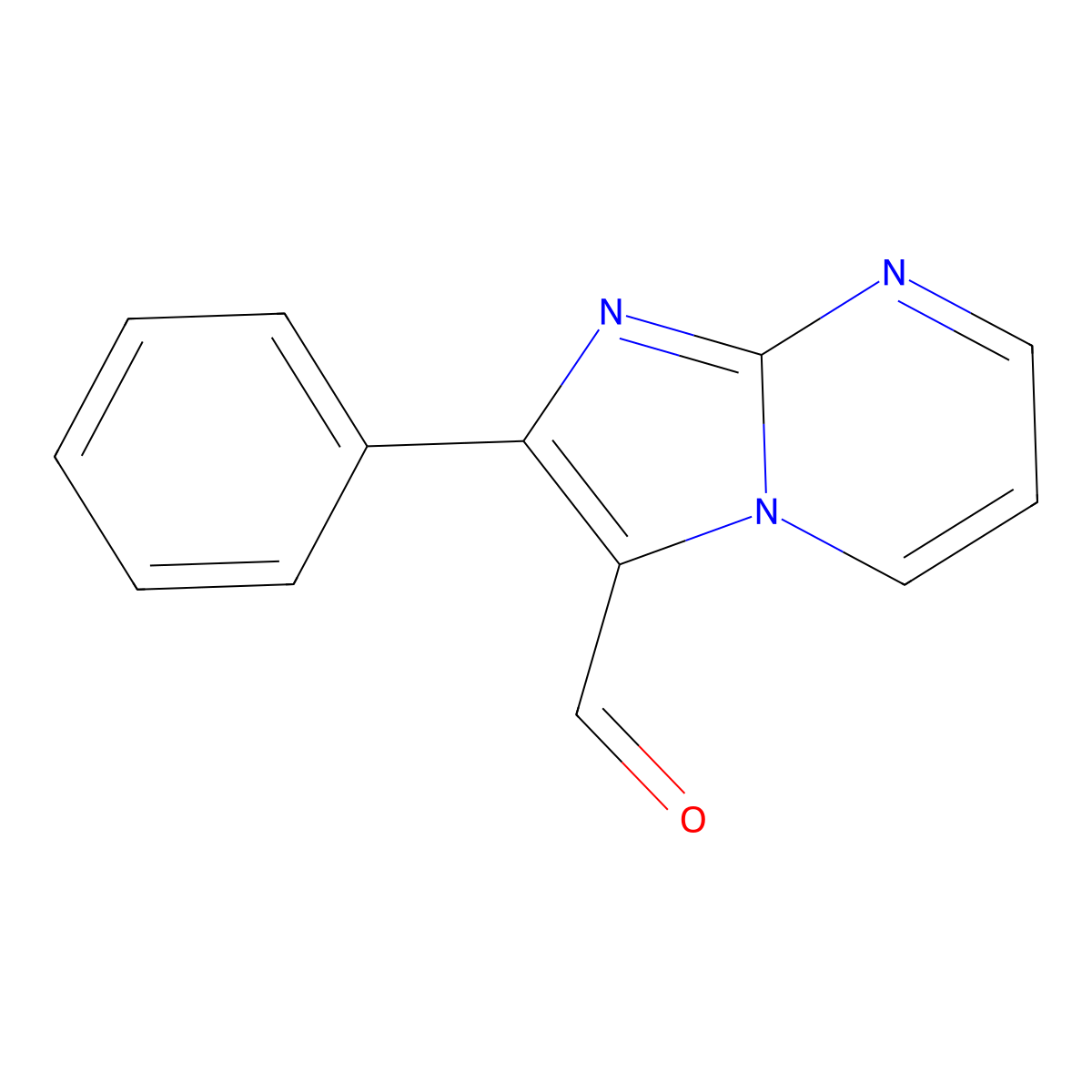 2-Phenylimidazo[1,2-a]pyrimidine-3-carbaldehyde molecular structure, CAS 74944-29-9