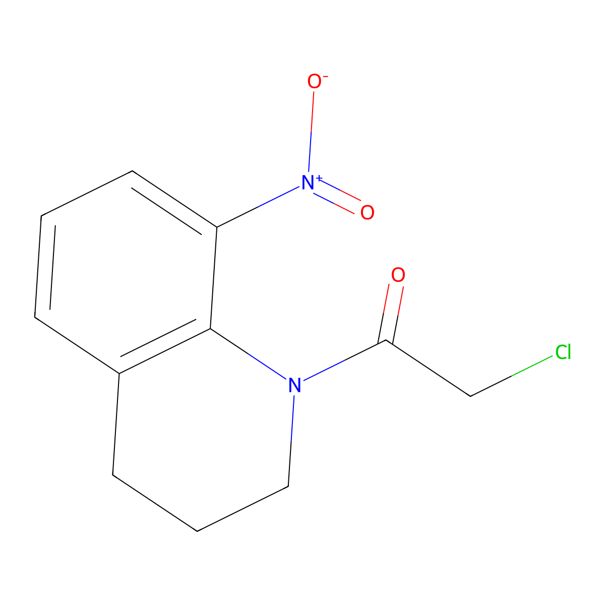 2-Chloro-1-(8-nitro-1,2,3,4-tetrahydroquinolin-1-yl)ethan-1-one molecular structure, CAS 74944-37-9