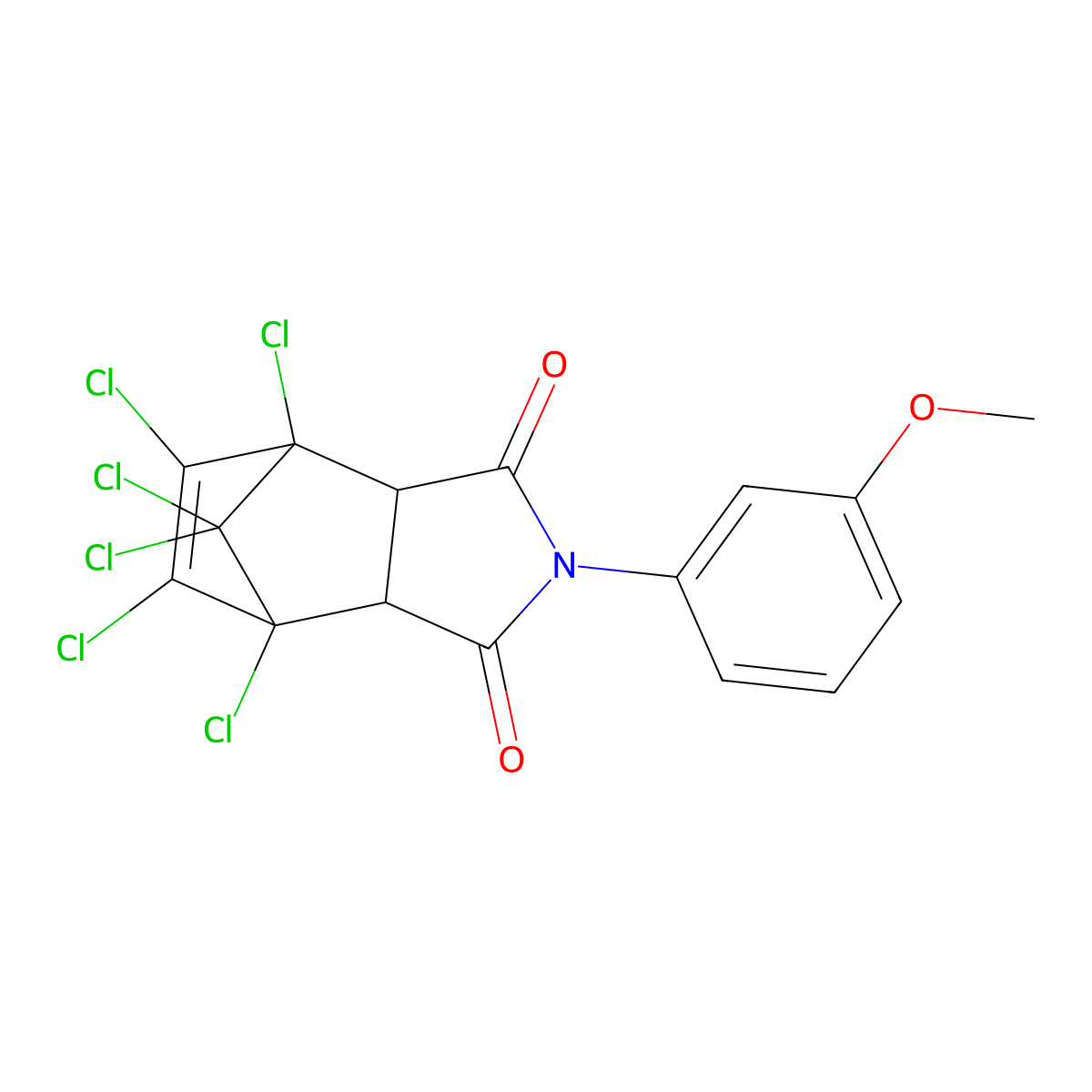 1,4,5,6,7,7-Hexachloro-N-(3-methoxyphenyl)-5-norbornene-2,3-dicarboximide molecular structure, CAS 74944-59-5