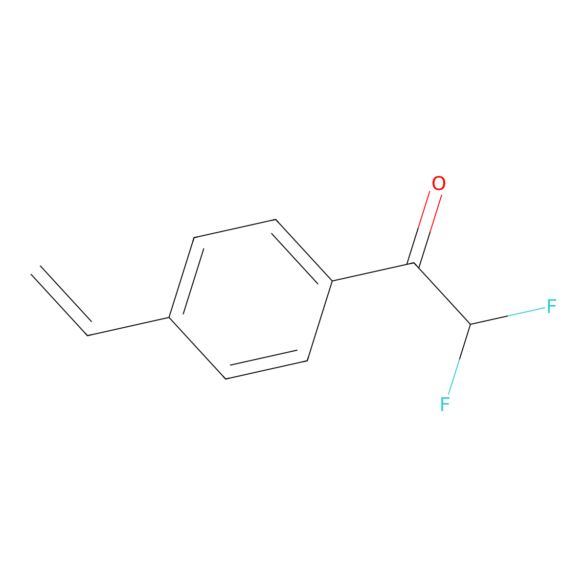 1-(4-Ethenylphenyl)-2,2-difluoroethan-1-one molecular structure, CAS 74946-48-8