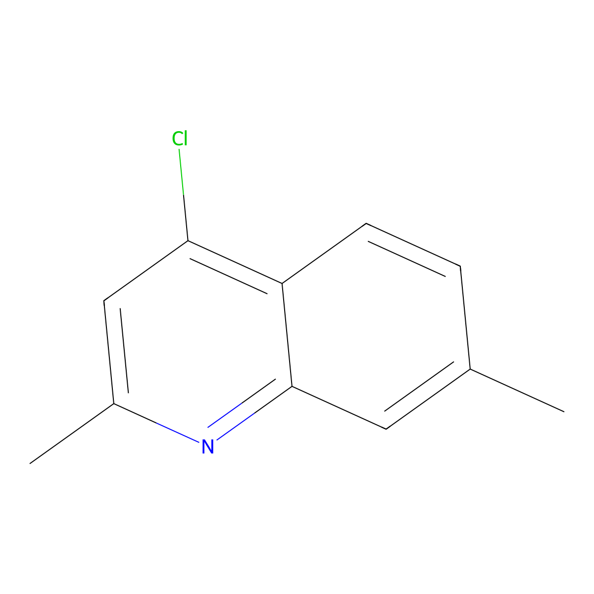 4-Chloro-2,7-dimethylquinoline molecular structure, CAS 74949-20-5