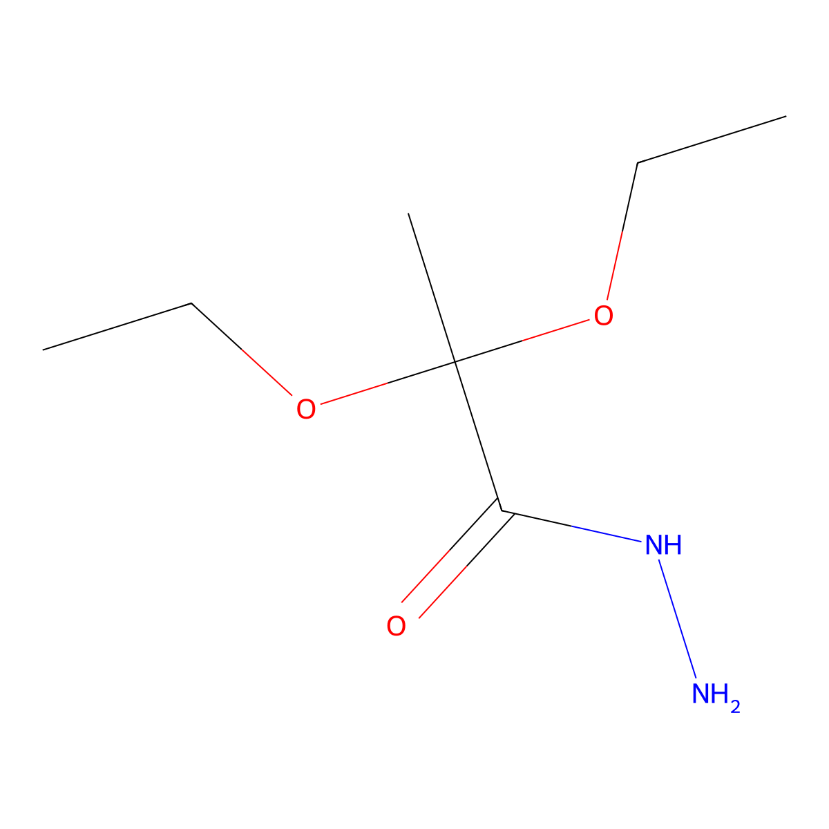 2,2-Diethoxypropanehydrazide molecular structure, CAS 74949-64-7