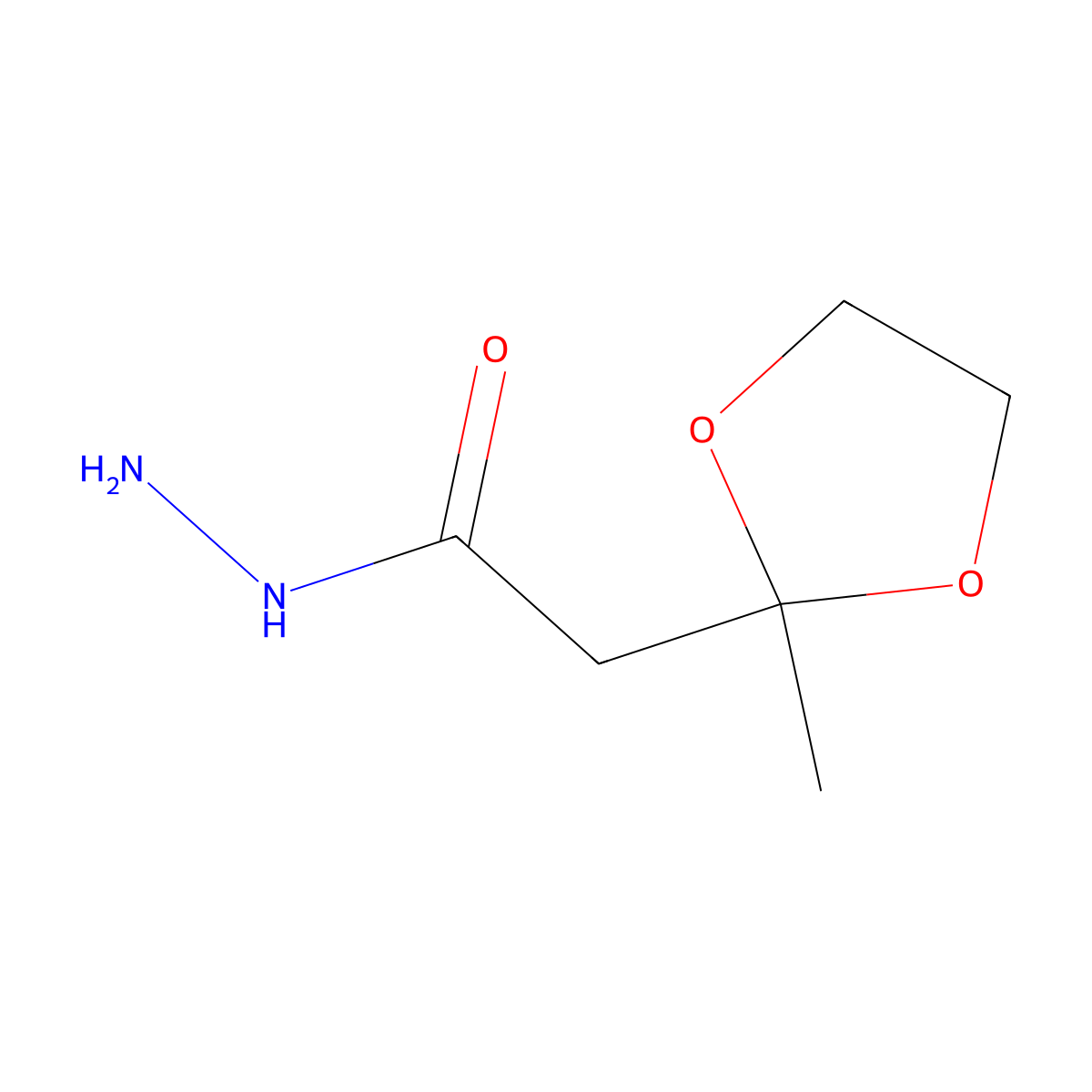 2-(2-Methyl-1,3-dioxolan-2-yl)acetohydrazide molecular structure, CAS 74949-65-8