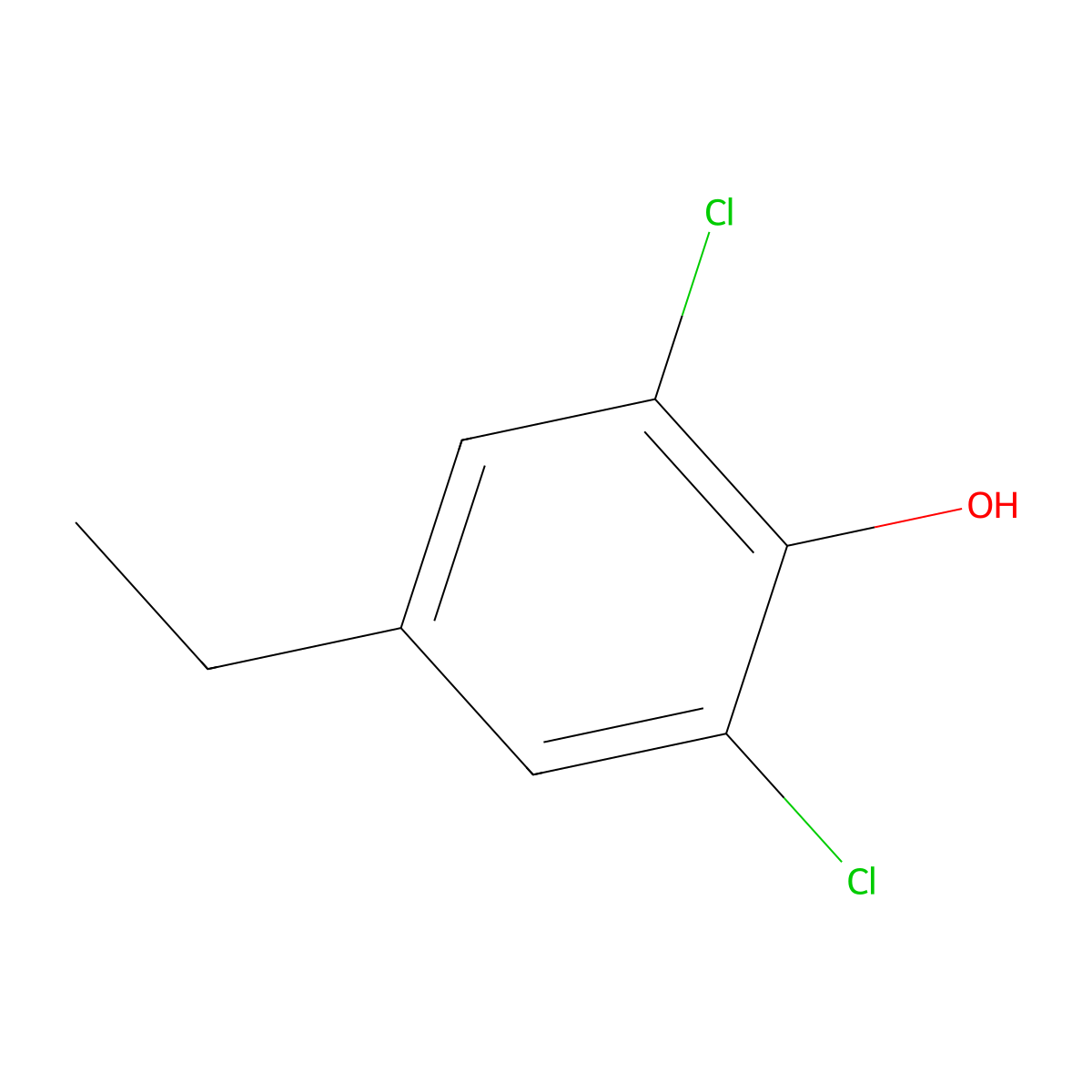 2,6-Dichloro-4-ethylphenol molecular structure, CAS 7495-69-4