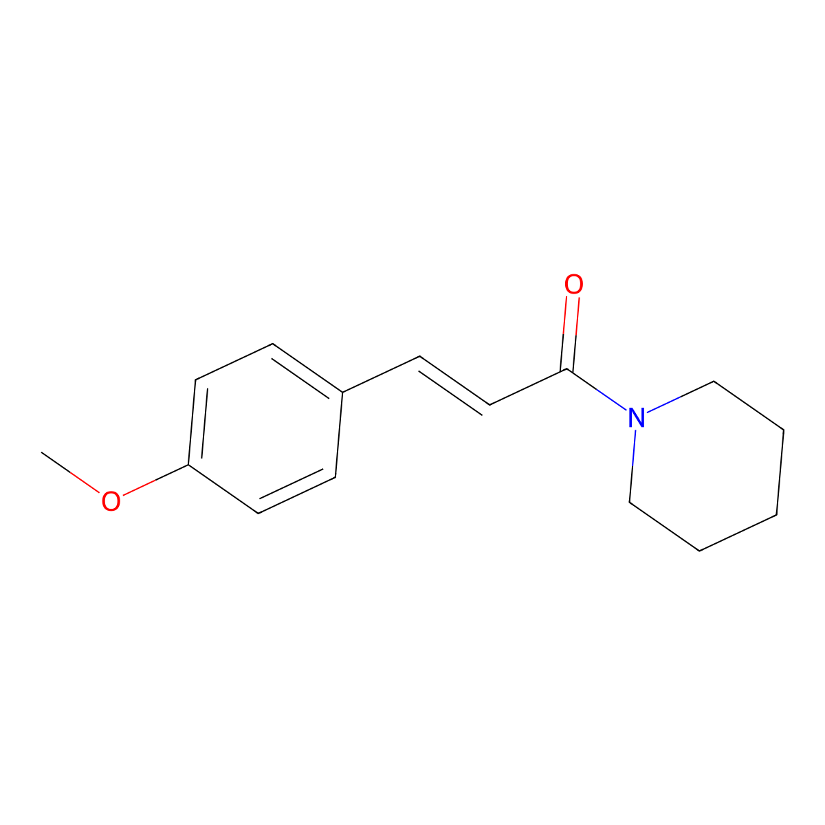 Piperidine, 1-[3-(4-methoxyphenyl)-1-oxo-2-propenyl]- molecular structure, CAS 74957-45-2