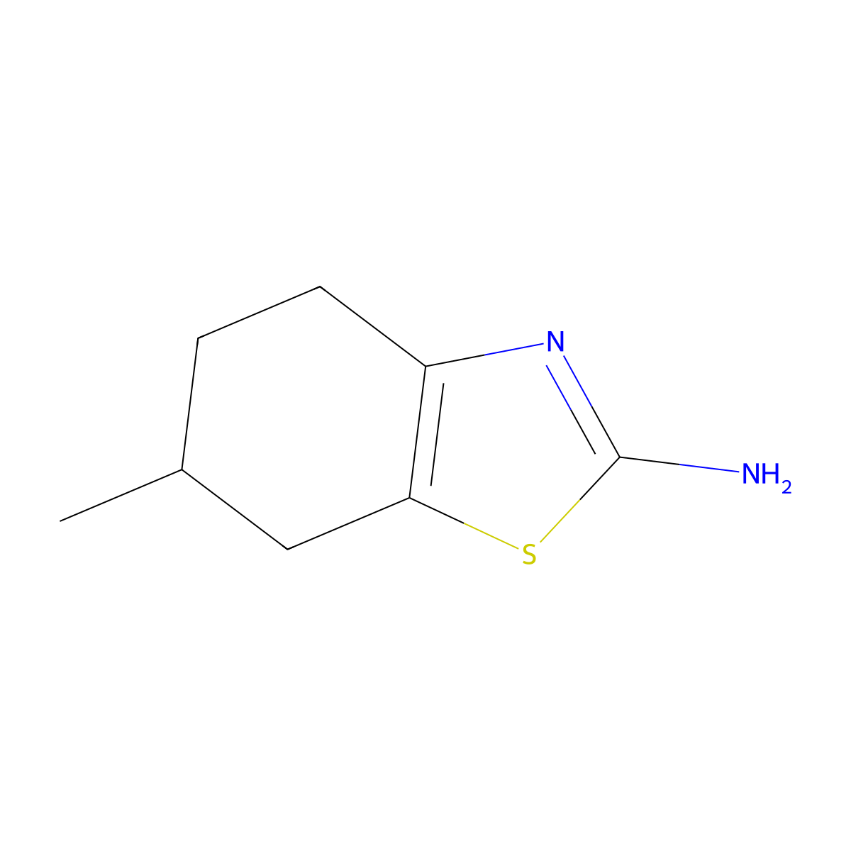 6-Methyl-4,5,6,7-tetrahydro-1,3-benzothiazol-2-amine molecular structure, CAS 7496-50-6