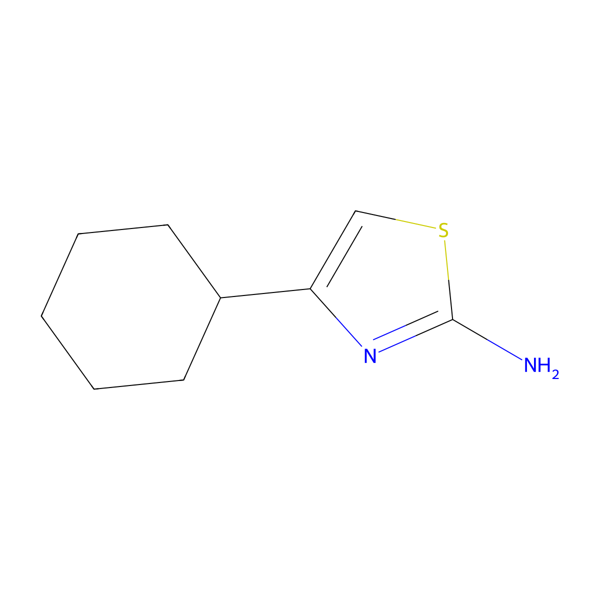 4-Cyclohexyl-1,3-thiazol-2-amine molecular structure, CAS 7496-55-1