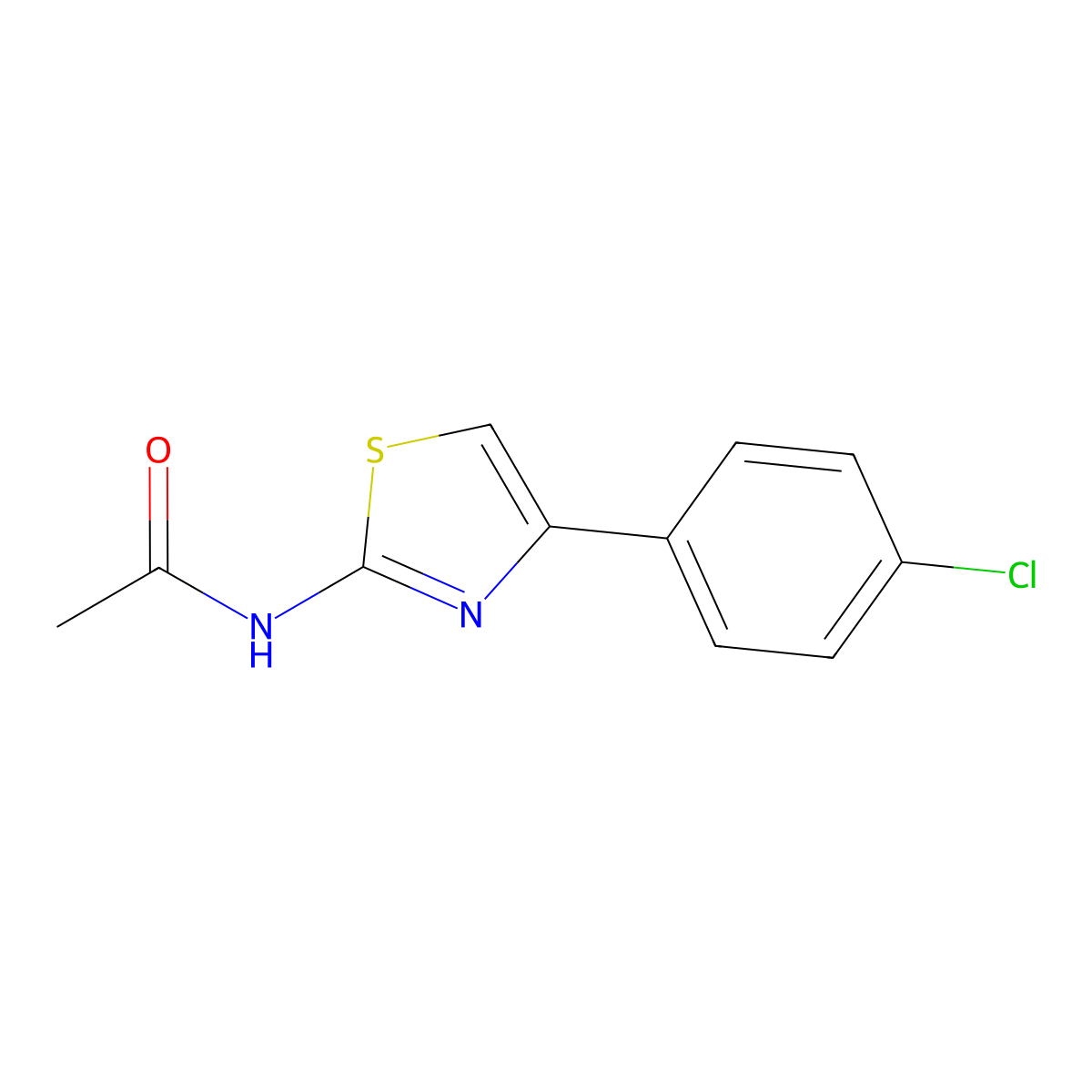 N-[4-(4-chlorophenyl)-1,3-thiazol-2-yl]acetamide molecular structure, CAS 7496-60-8