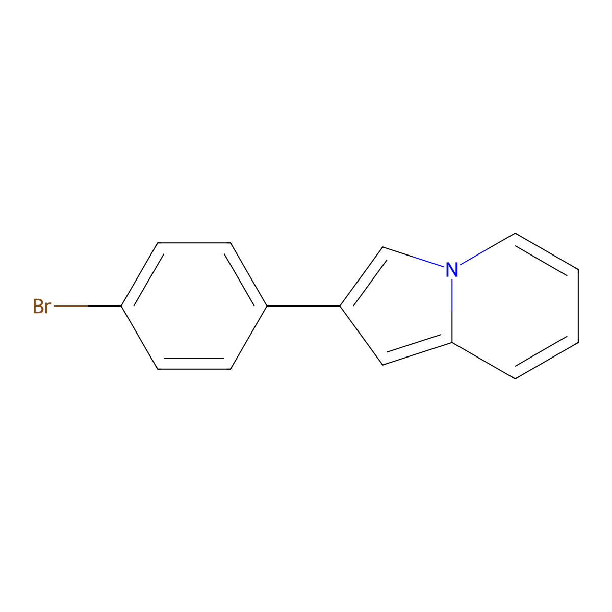 2-(4-Bromophenyl)indolizine molecular structure, CAS 7496-72-2