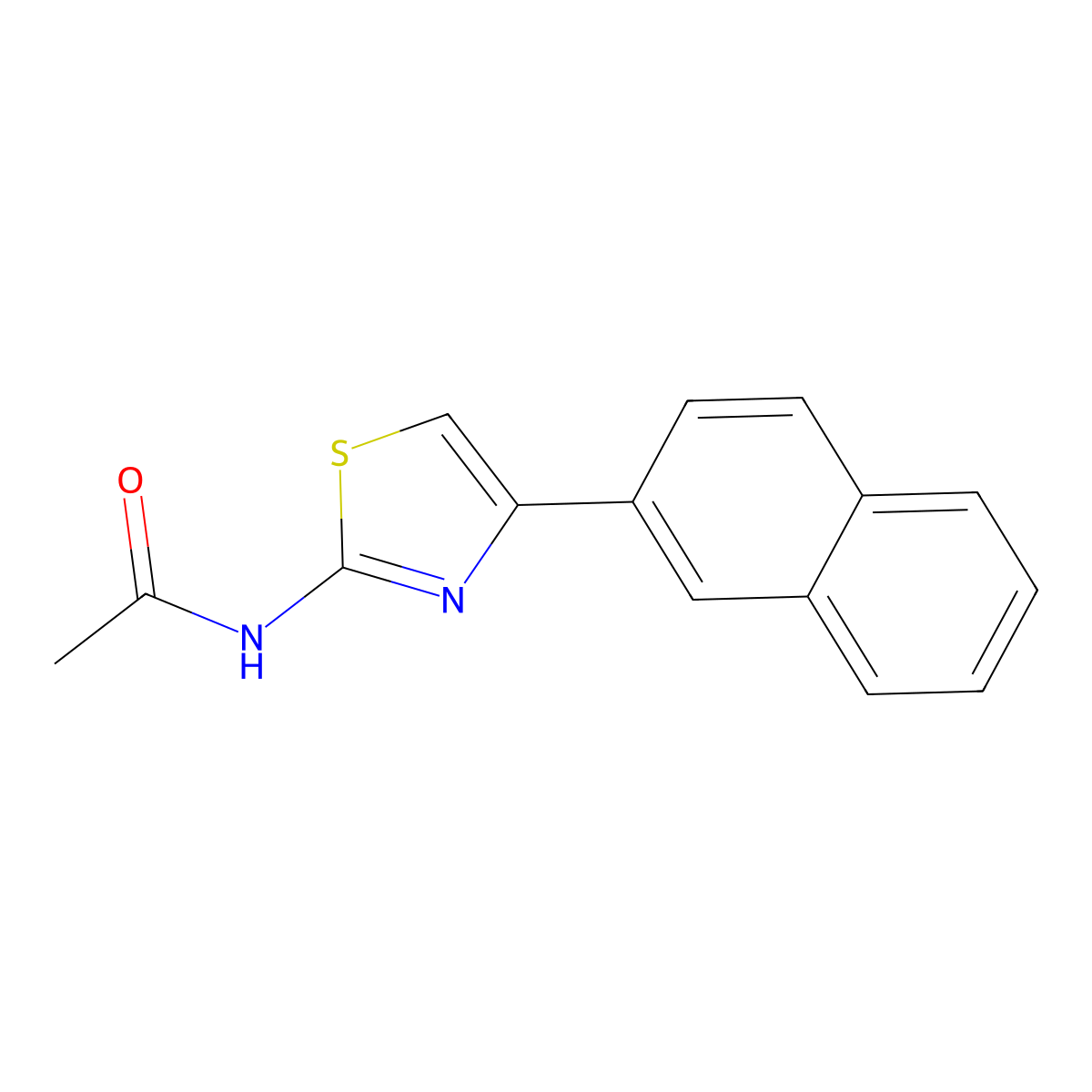 N-(4-naphthalen-2-yl-1,3-thiazol-2-yl)acetamide molecular structure, CAS 7496-78-8