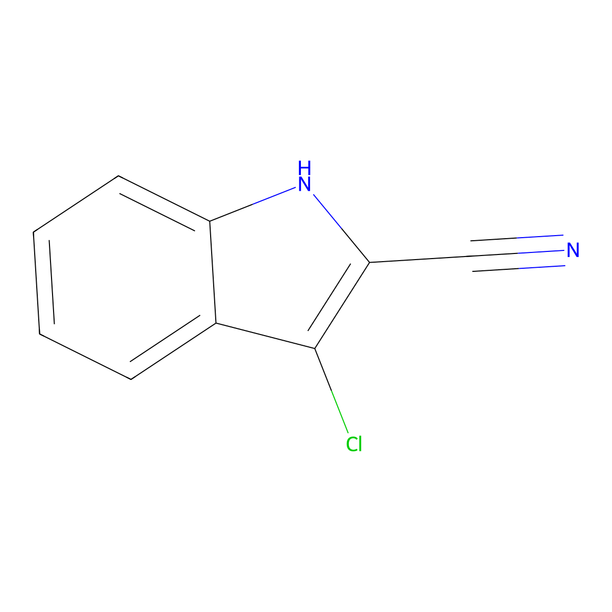 3-chloro-1H-indole-2-carbonitrile molecular structure, CAS 74960-46-6