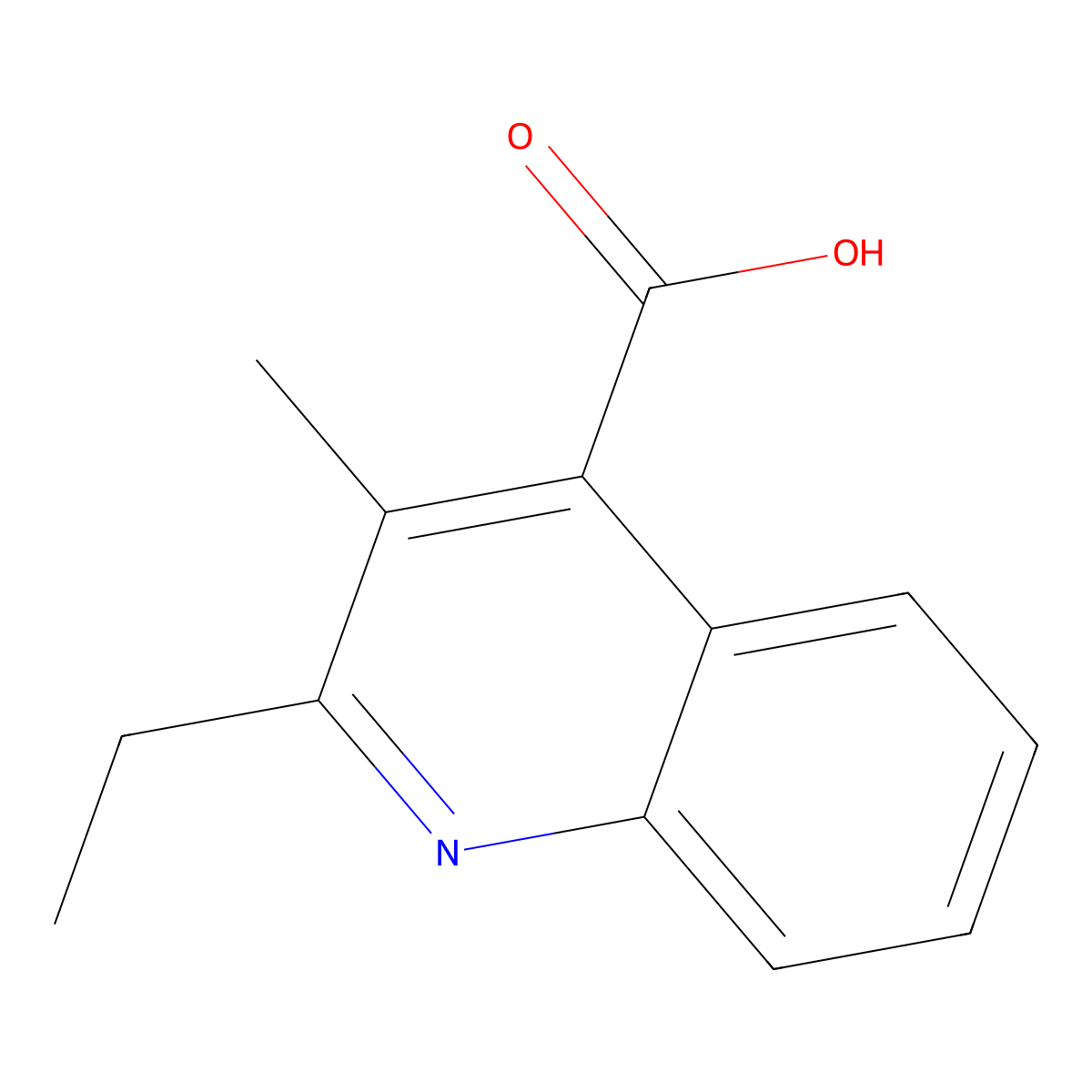 2-Ethyl-3-methyl-quinoline-4-carboxylic acid molecular structure, CAS 74960-58-0