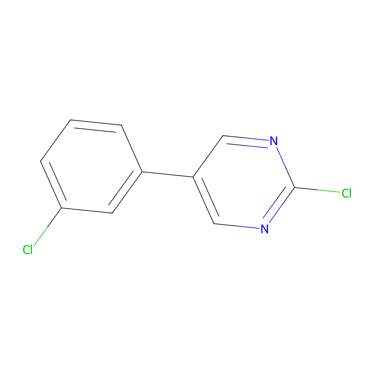 2-chloro-5-(3-chlorophenyl)Pyrimidine molecular structure, CAS 74963-13-6