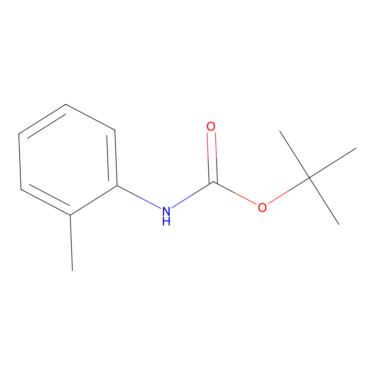 tert-butyl N-(2-methylphenyl)carbamate molecular structure, CAS 74965-31-4