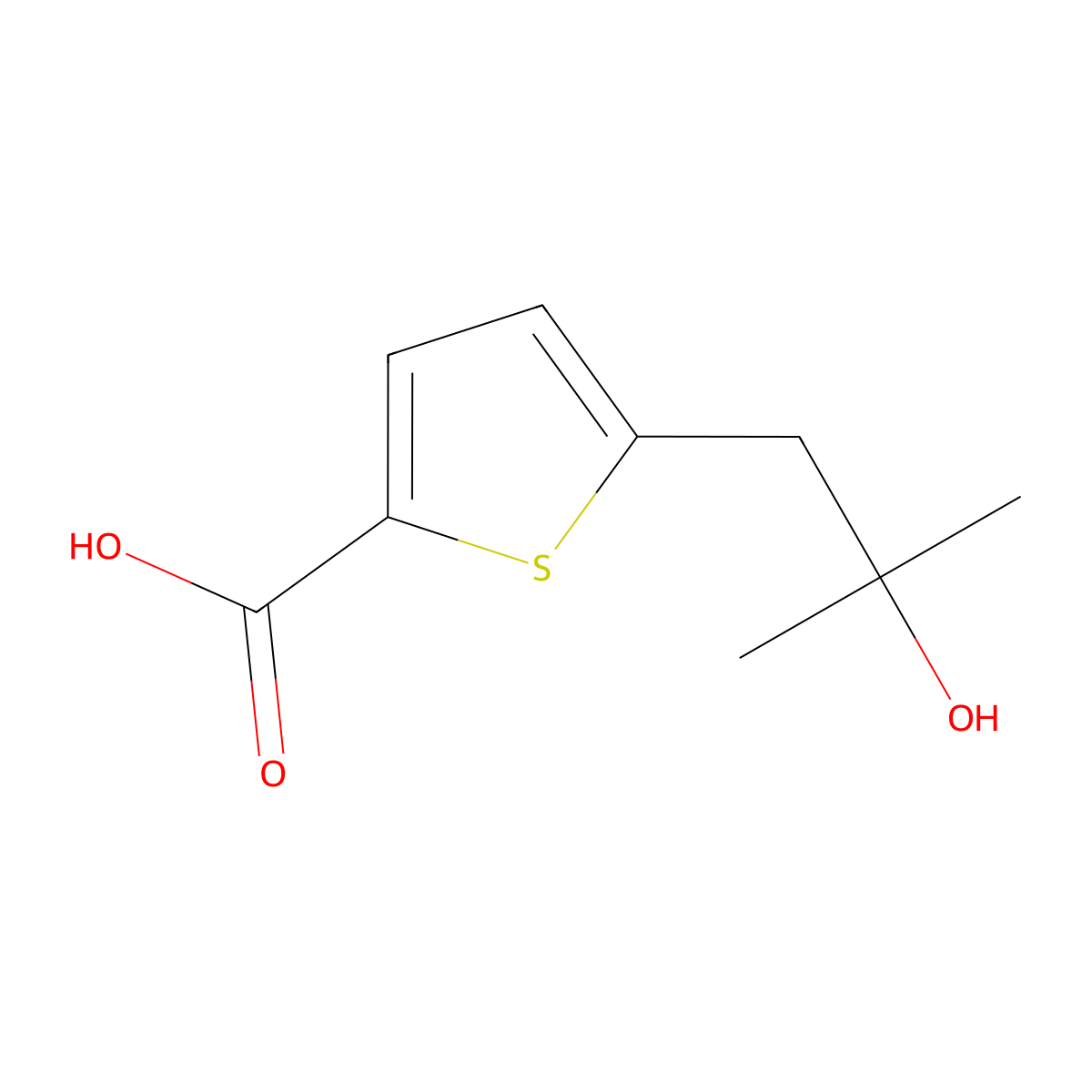 5-(2-Hydroxy-2-methylpropyl)thiophene-2-carboxylic acid molecular structure, CAS 74965-80-3