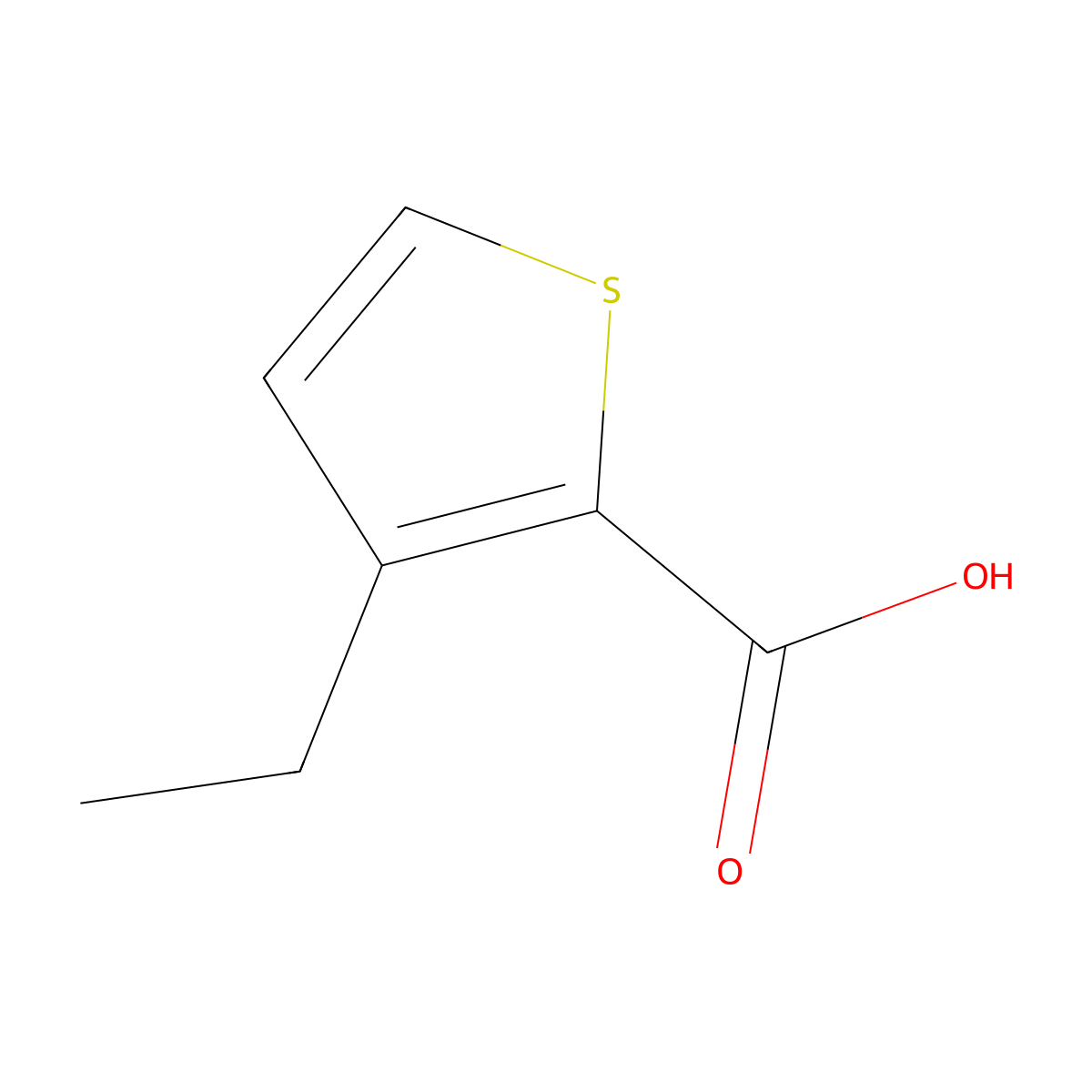 3-Ethylthiophene-2-carboxylic acid molecular structure, CAS 74965-84-7
