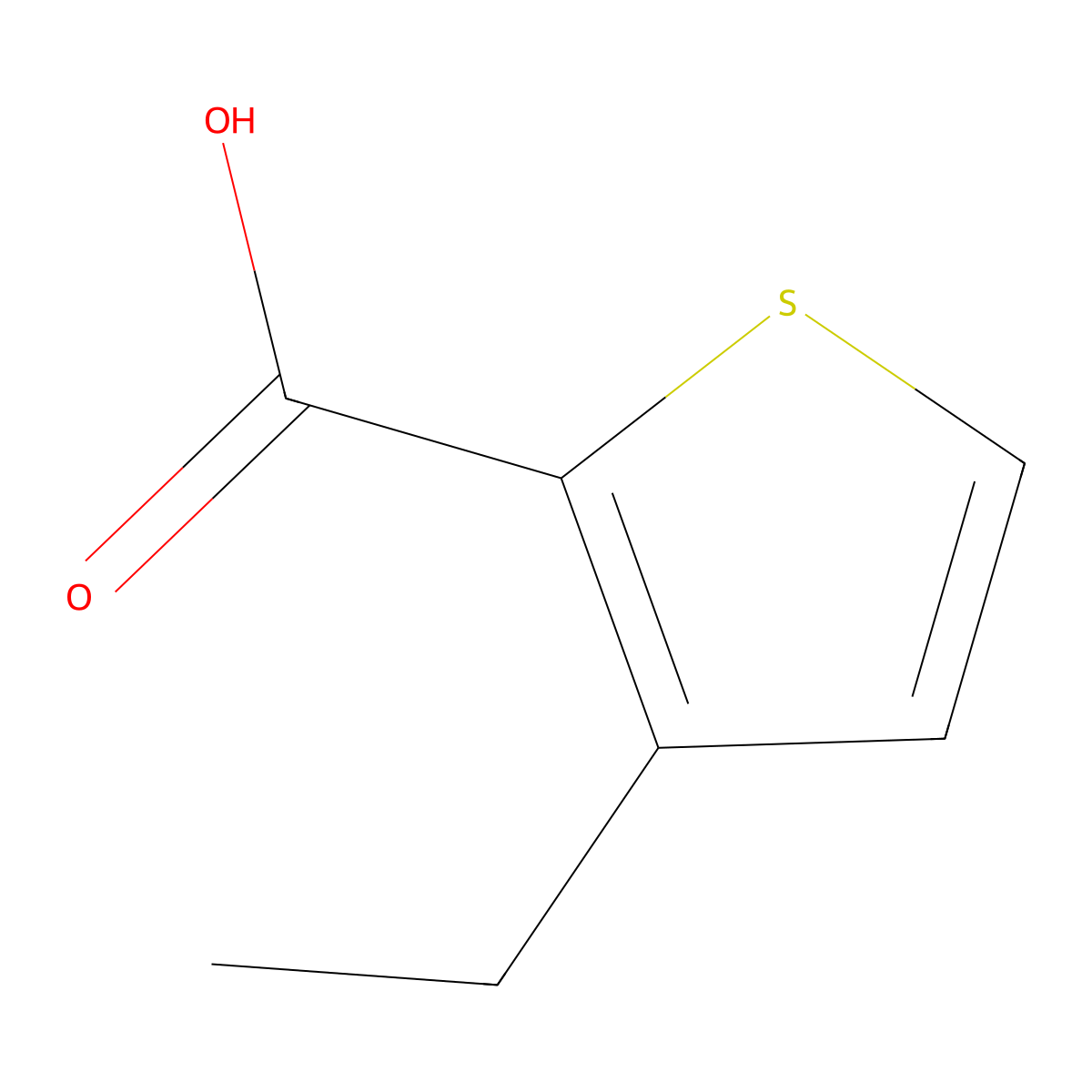 3-Ethylthiophene-2-carboxylic acid molecular structure, CAS 74965-84-7