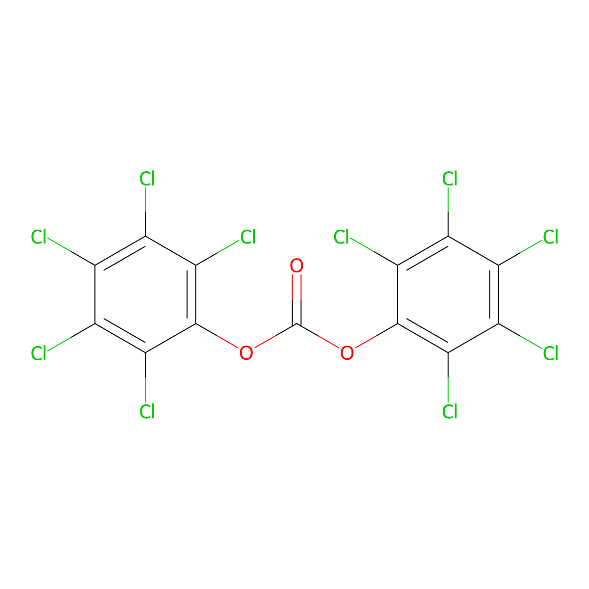 Decachlorodiphenyl carbonate molecular structure, CAS 7497-08-7