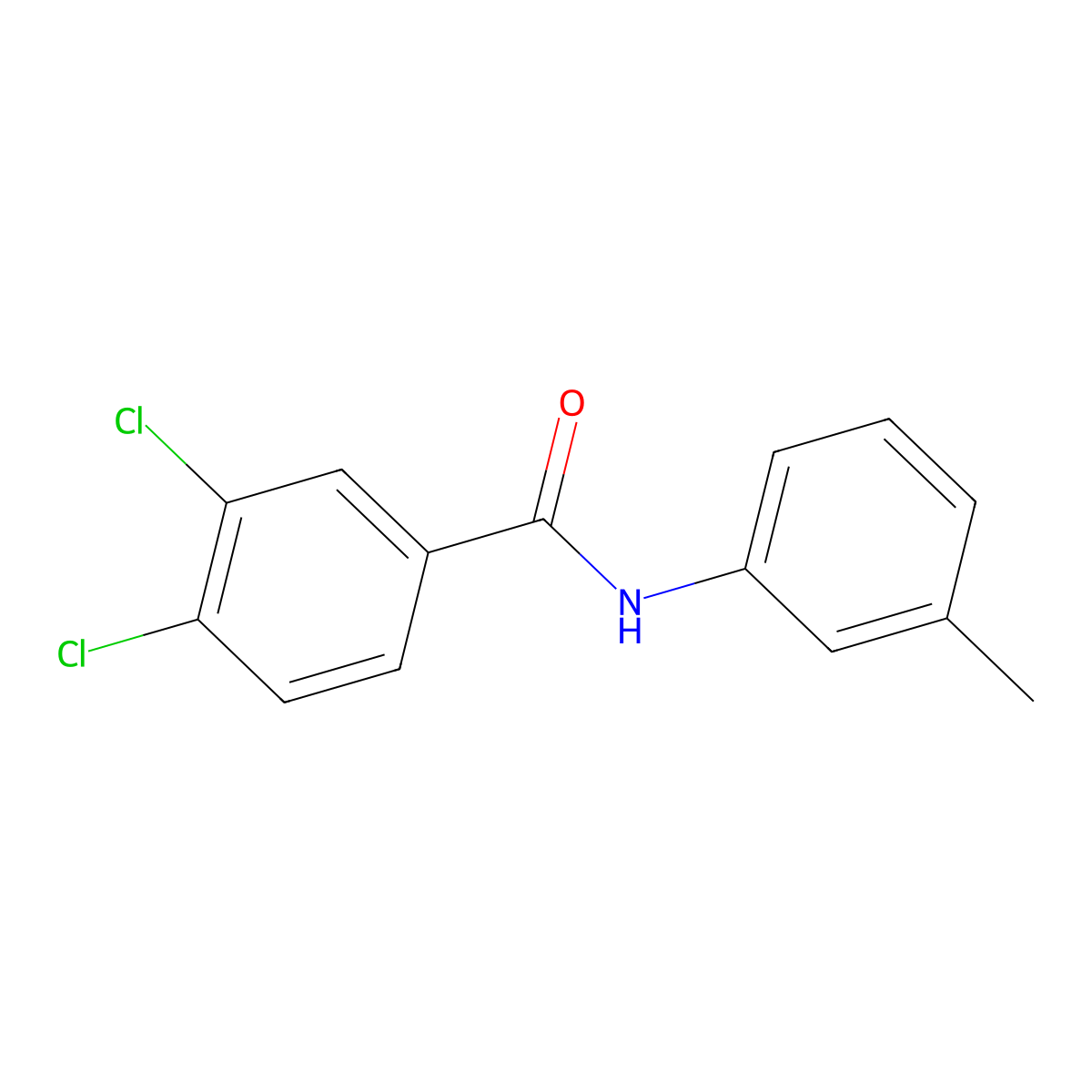 3,4-dichloro-N-(3-methylphenyl)benzamide molecular structure, CAS 7497-24-7