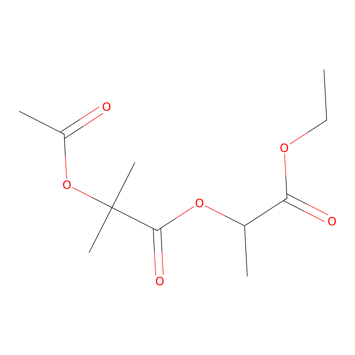 (1-Ethoxy-1-oxopropan-2-yl) 2-acetyloxy-2-methylpropanoate molecular structure, CAS 7497-93-0
