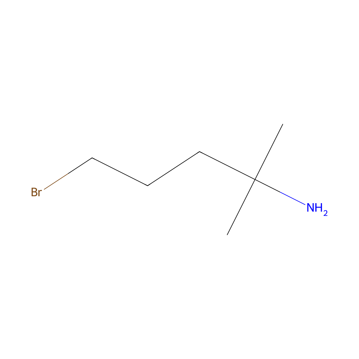 5-Bromo-2-methylpentan-2-amine molecular structure, CAS 74971-06-5