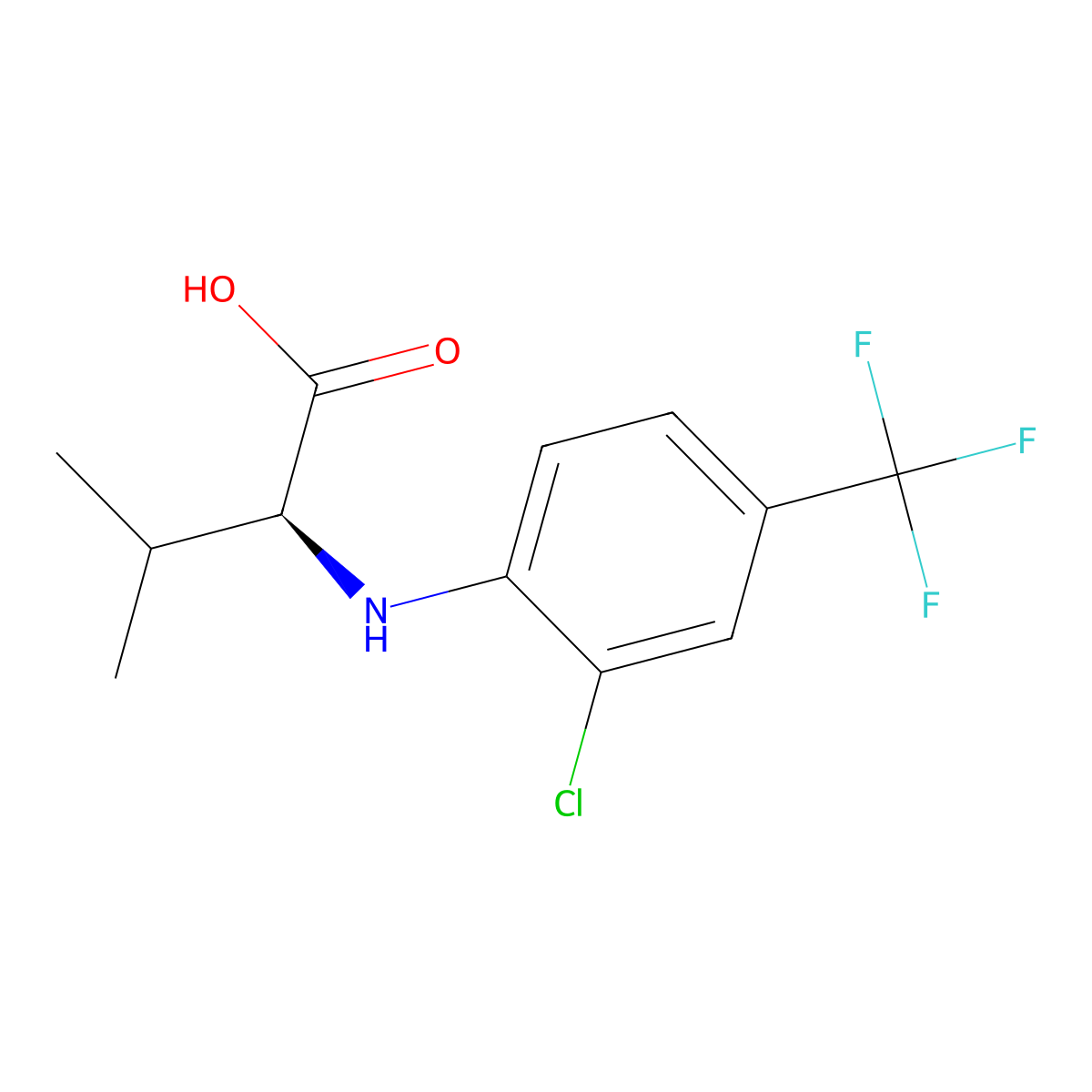 L-Valine, N-[2-chloro-4-(trifluoromethyl)phenyl]- molecular structure, CAS 74971-63-4