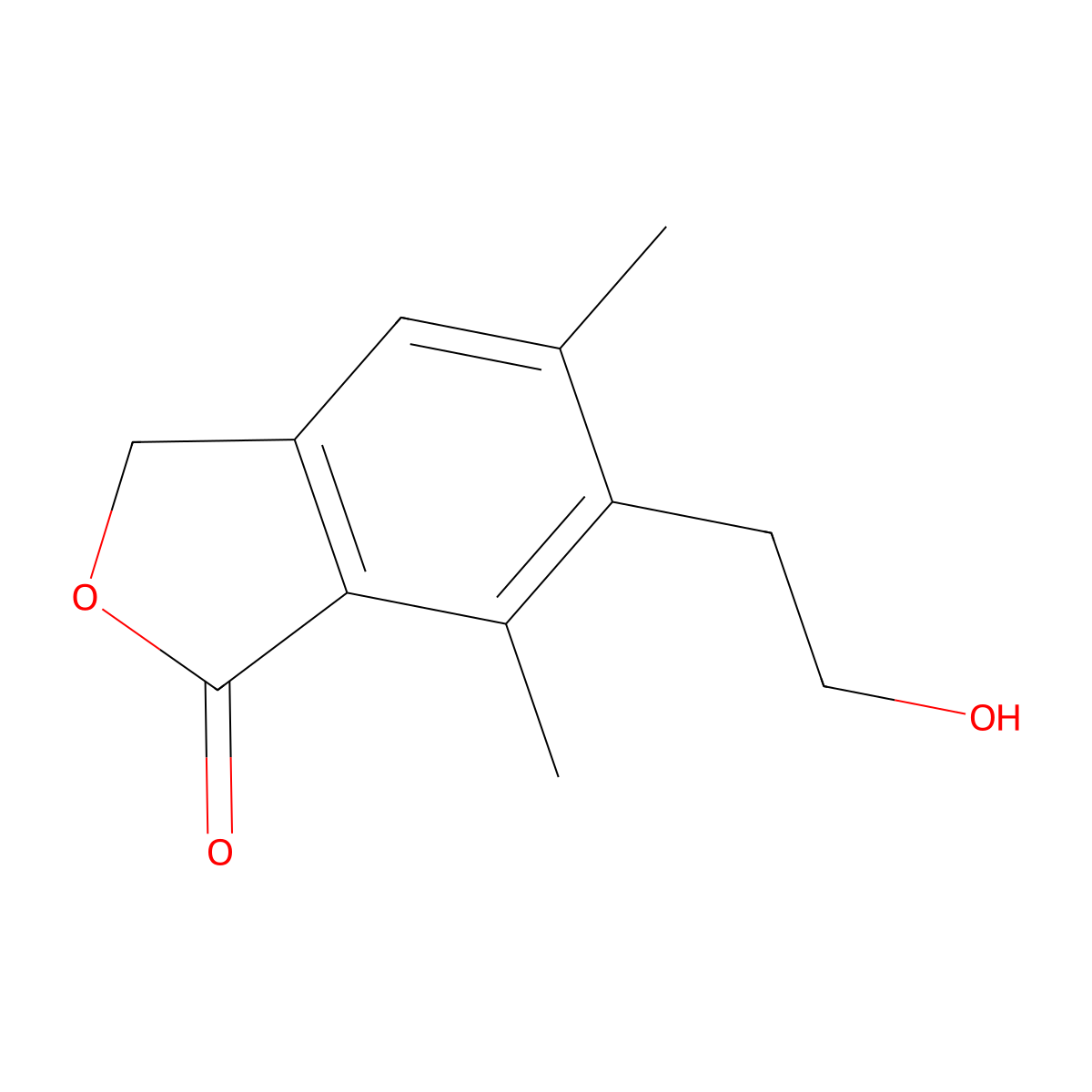 6-(2-Hydroxyethyl)-5,7-dimethylisobenzofuran-1(3H)-one molecular structure, CAS 74973-61-8