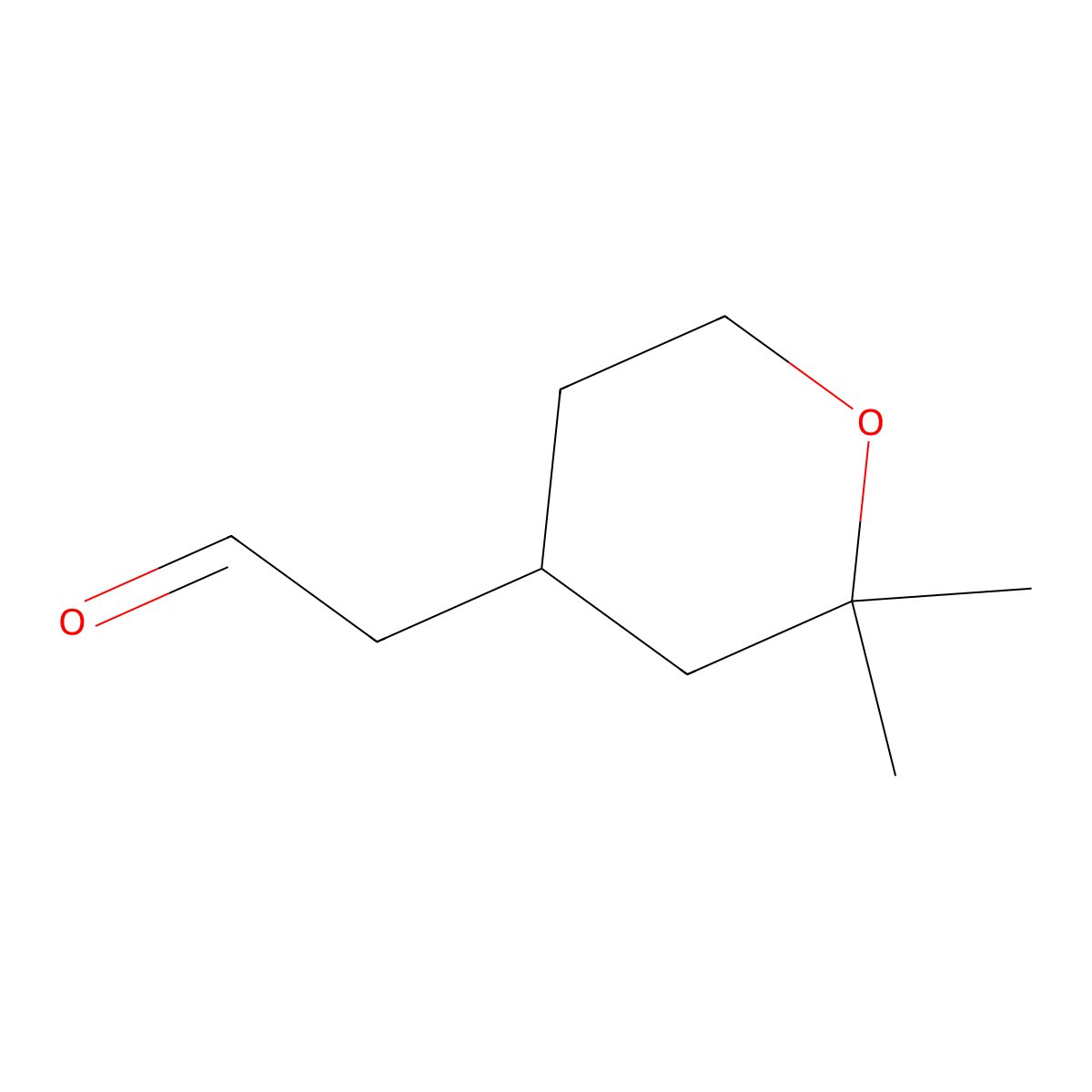 2-(2,2-Dimethyloxan-4-yl)acetaldehyde molecular structure, CAS 74975-02-3