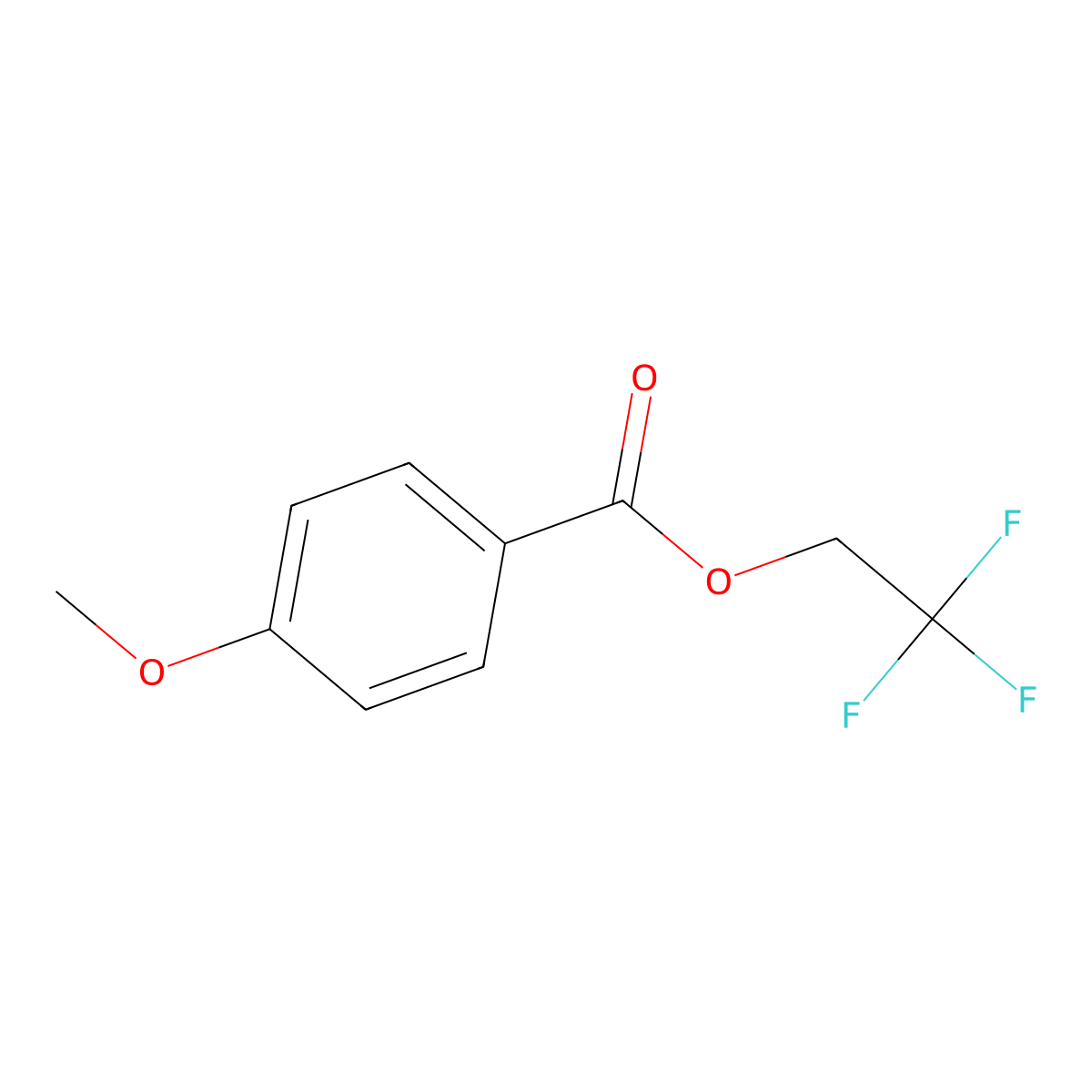 Benzoic acid, 4-methoxy-, 2,2,2-trifluoroethyl ester molecular structure, CAS 74975-85-2