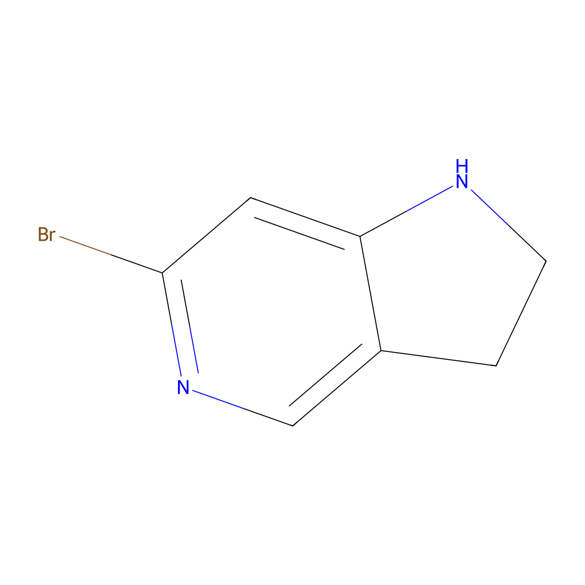 6-bromo-1H,2H,3H-pyrrolo[3,2-c]pyridine molecular structure, CAS 74976-34-4