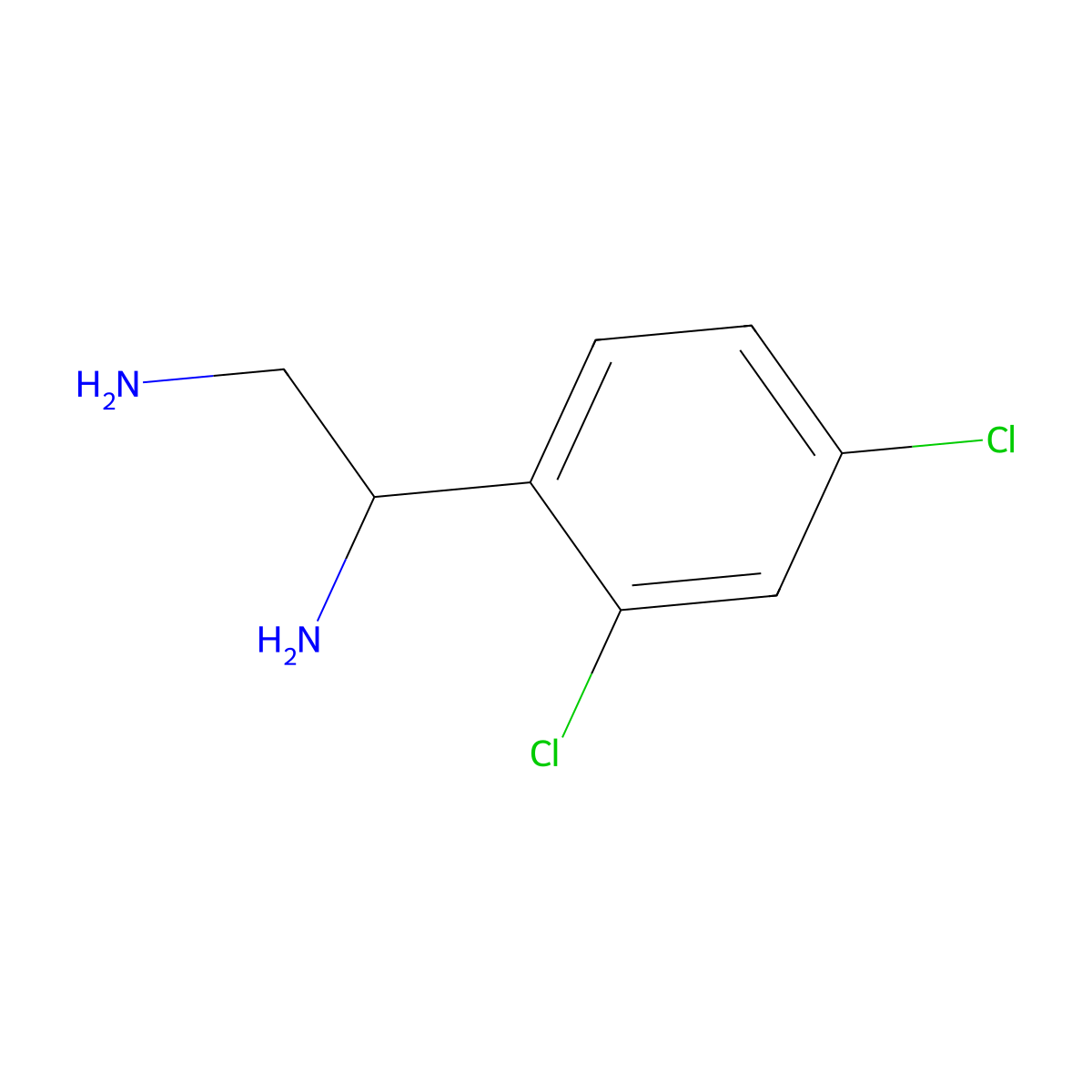1-(2,4-Dichlorophenyl)ethane-1,2-diamine molecular structure, CAS 749788-41-8