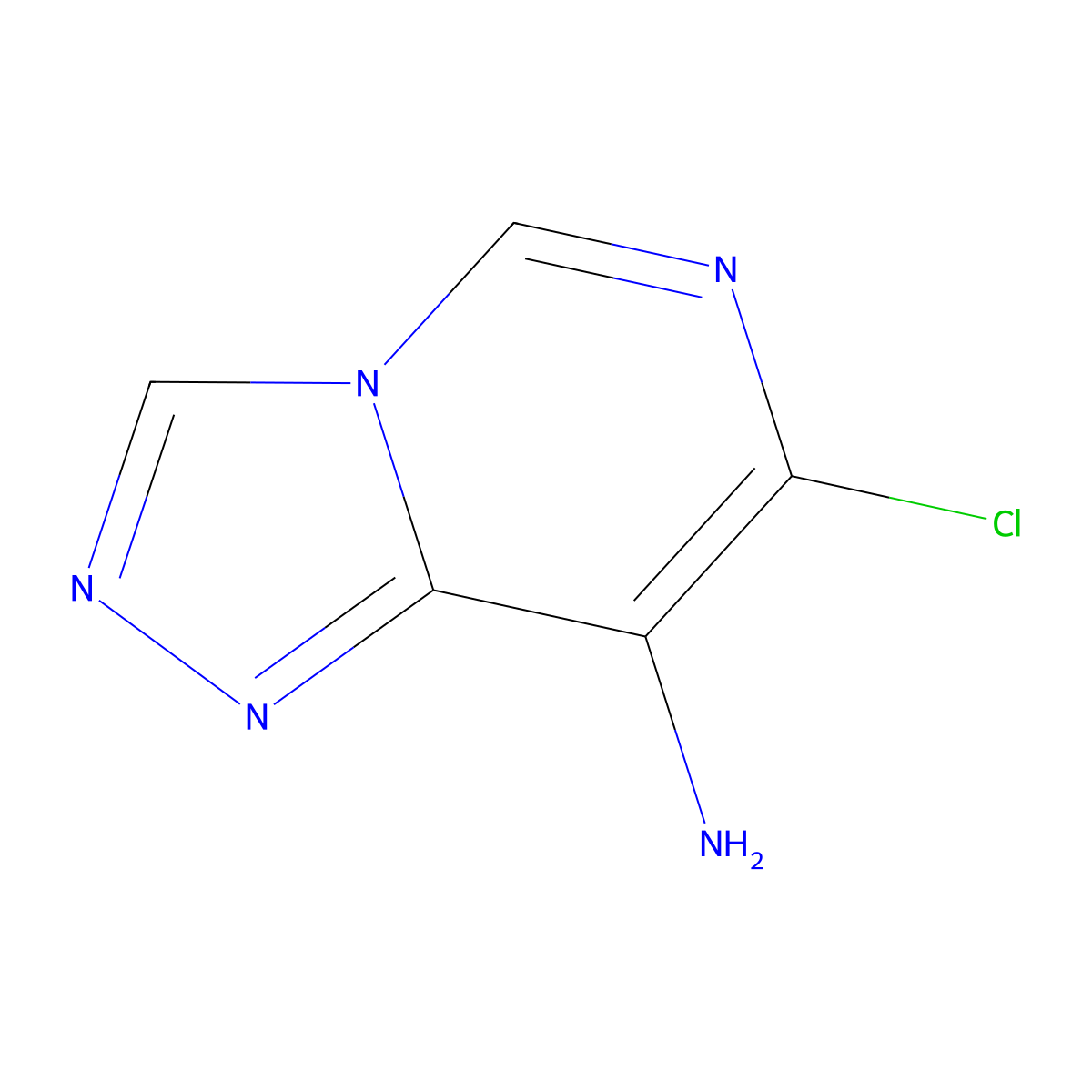 7-Chloro-[1,2,4]triazolo[4,3-c]pyrimidin-8-amine molecular structure, CAS 7498-26-2