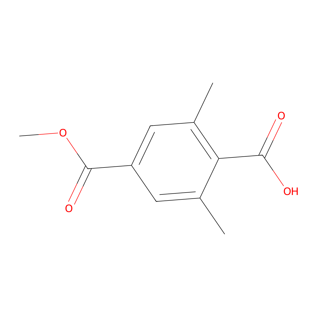 4-(Methoxycarbonyl)-2,6-dimethylbenzoic acid molecular structure, CAS 7498-53-5