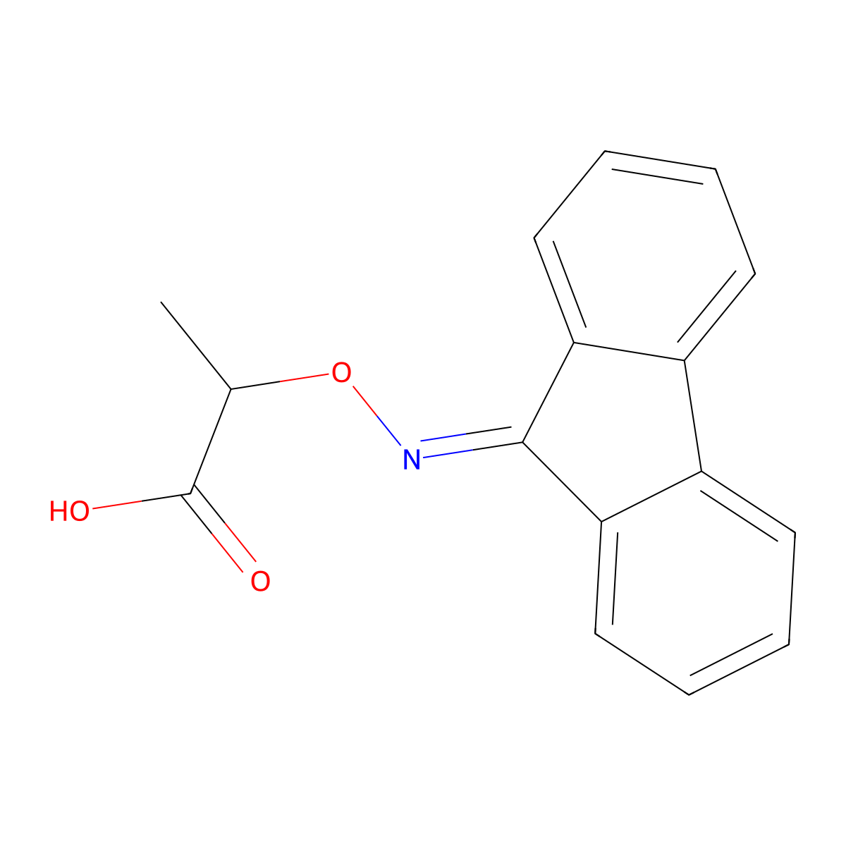 2-(9-Fluorenylideneaminooxy)propionic acid molecular structure, CAS 7498-86-4