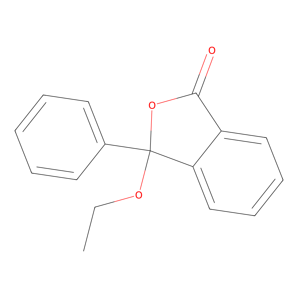 3-Ethoxy-3-phenyl-2-benzofuran-1(3H)-one molecular structure, CAS 7498-89-7