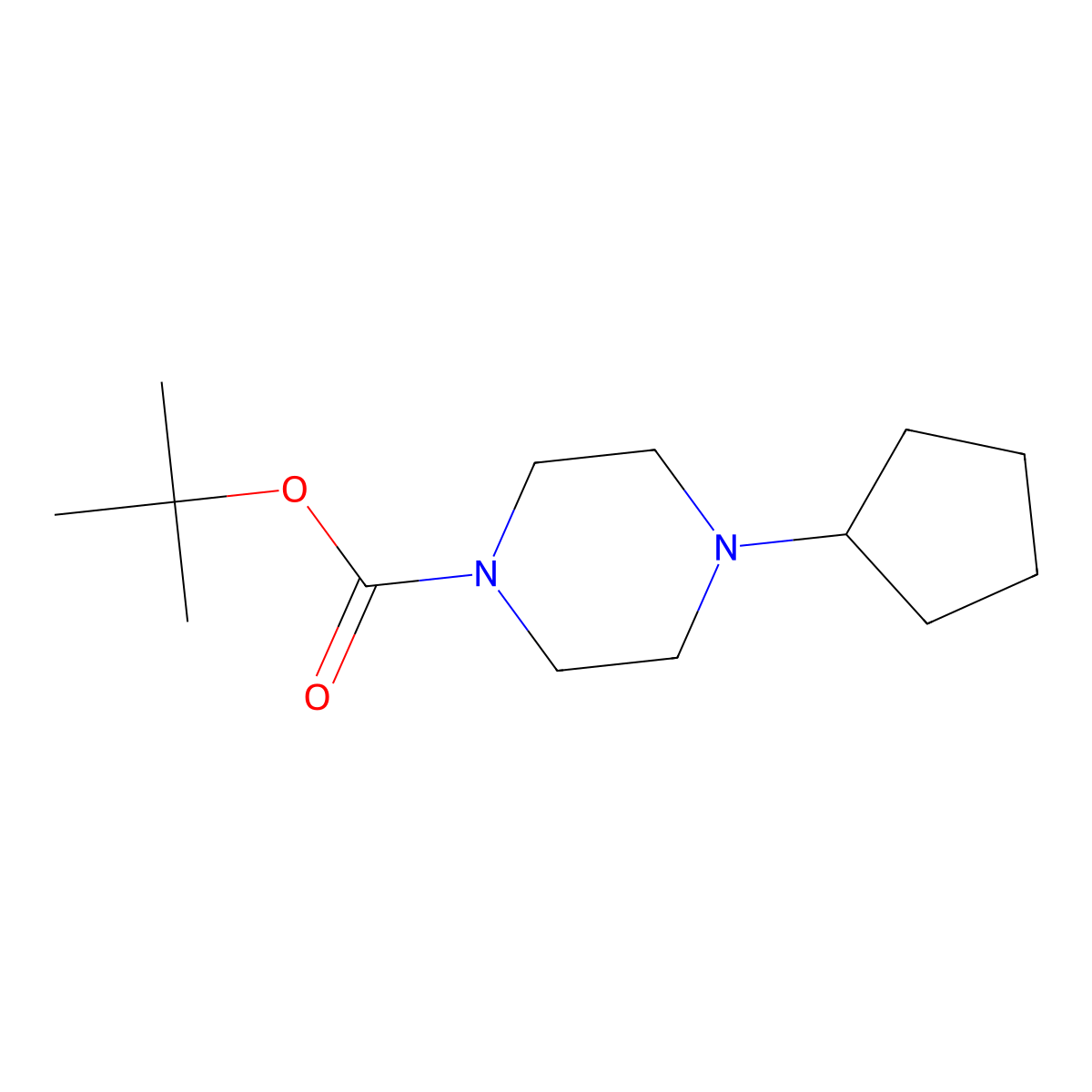 Tert-butyl 4-cyclopentylpiperazine-1-carboxylate molecular structure, CAS 749800-44-0