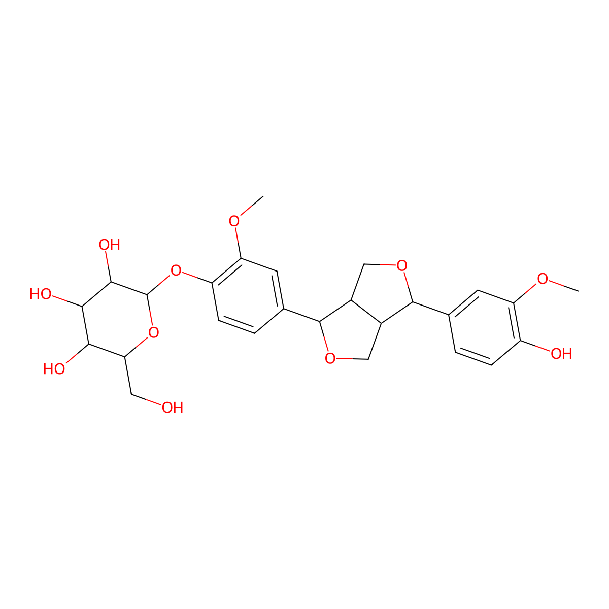 epipinoresinol-4'-O-glucopyranoside molecular structure, CAS 74983-66-7