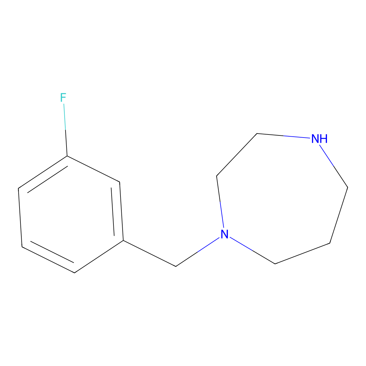 1-[(3-Fluorophenyl)methyl]-1,4-diazepane molecular structure, CAS 749830-96-4