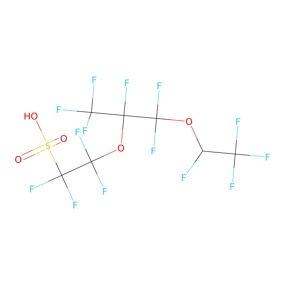 5-(1,2,2,2-Tetrafluoro)ethoxy-perfluoro-3-oxa-4-methylpentanesulfonic acid molecular structure, CAS 749836-20-2