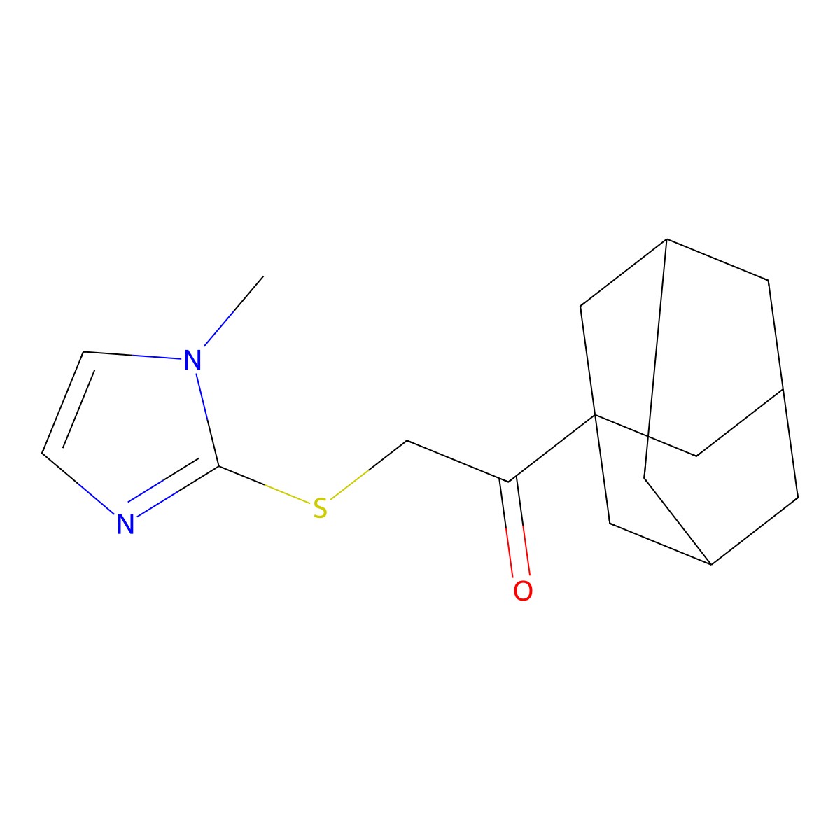 1-(1-Adamantyl)-2-(1-methylimidazol-2-yl)sulfanylethanone molecular structure, CAS 749843-47-8
