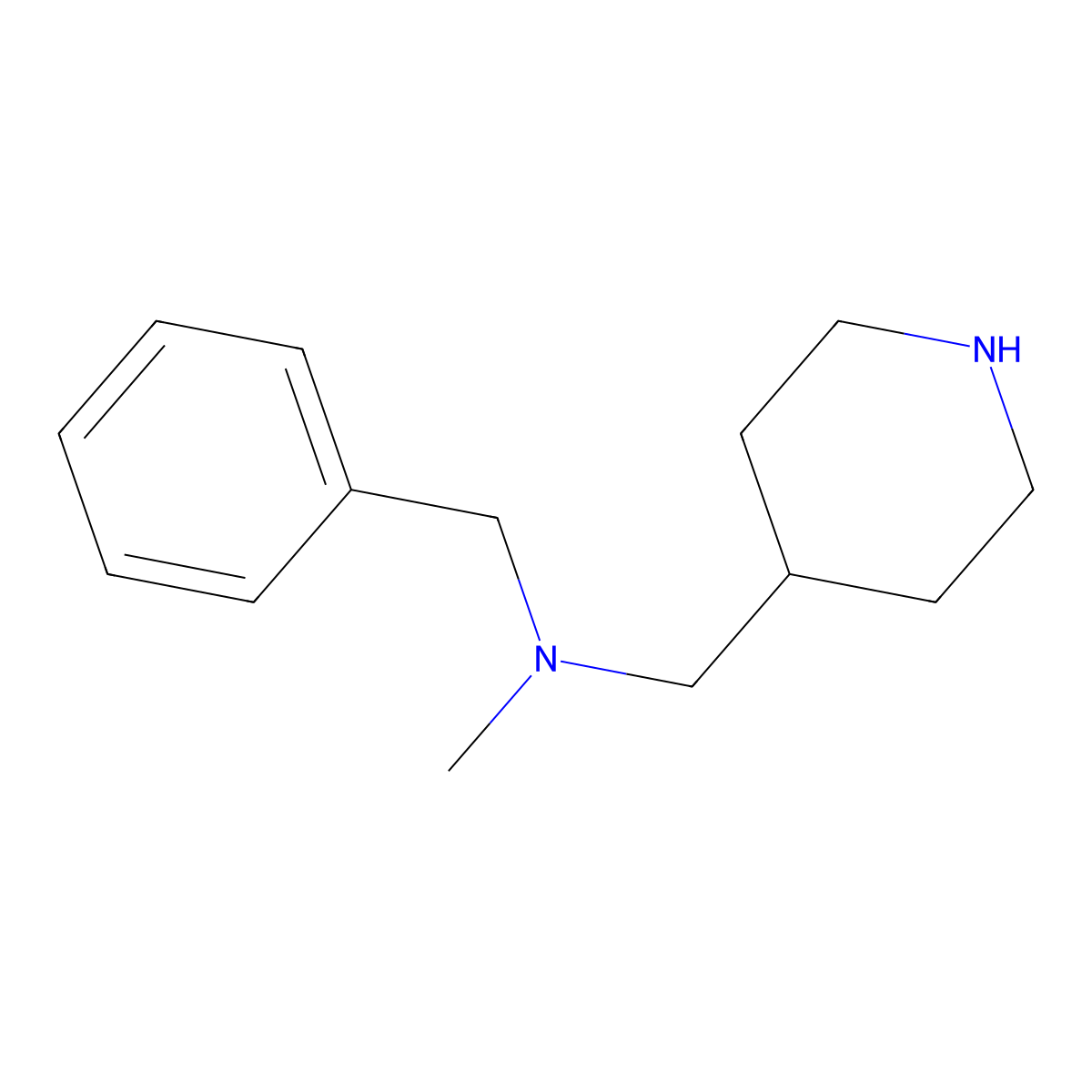 Benzyl-methyl-piperidin-4-ylmethyl-amine molecular structure, CAS 749845-76-9
