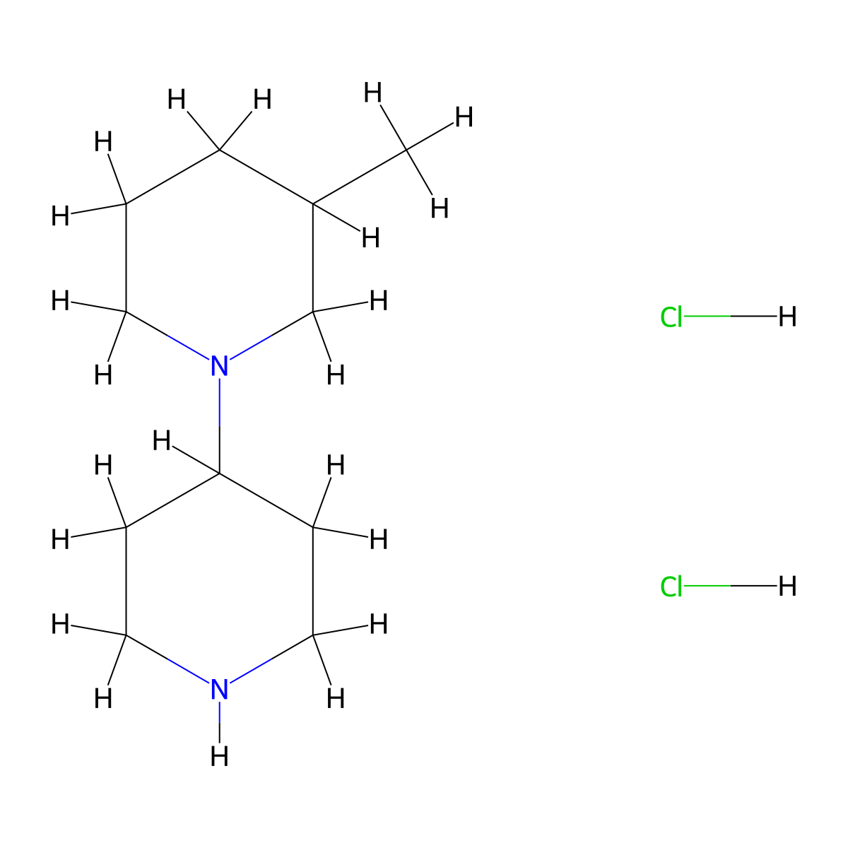 4-(3-Methyl-1-piperidinyl)piperidine dihydrochloride molecular structure, CAS 749860-68-2