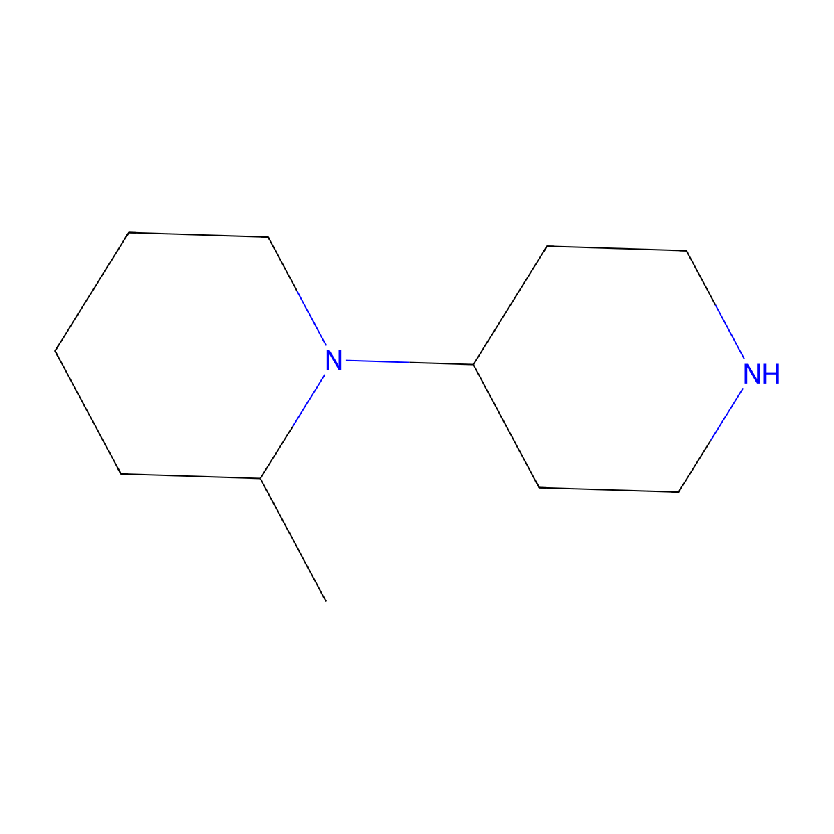 2-Methyl-1-(piperidin-4-yl)piperidine molecular structure, CAS 749860-69-3