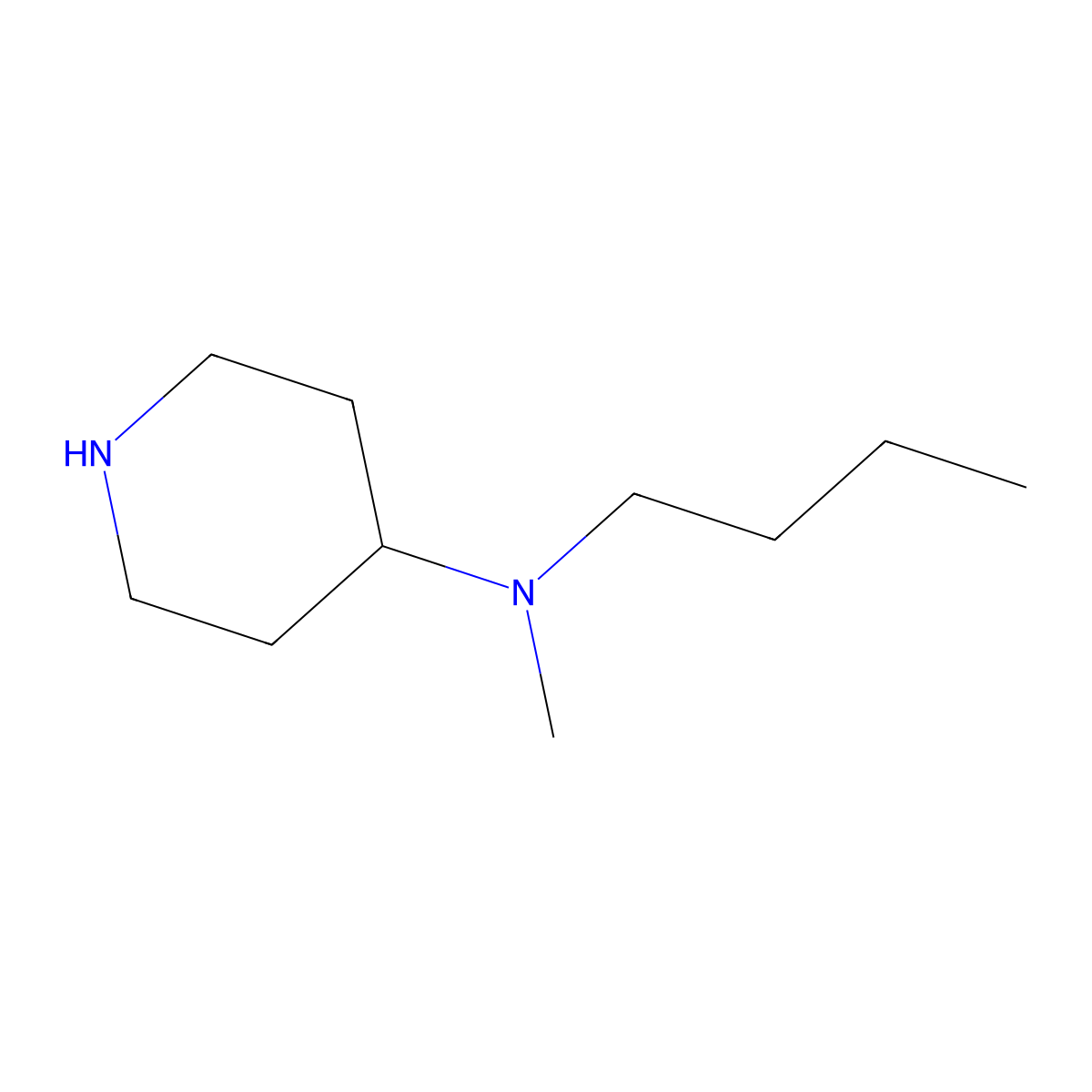 4-(N-butyl-N-methylamino)piperidine molecular structure, CAS 749860-72-8