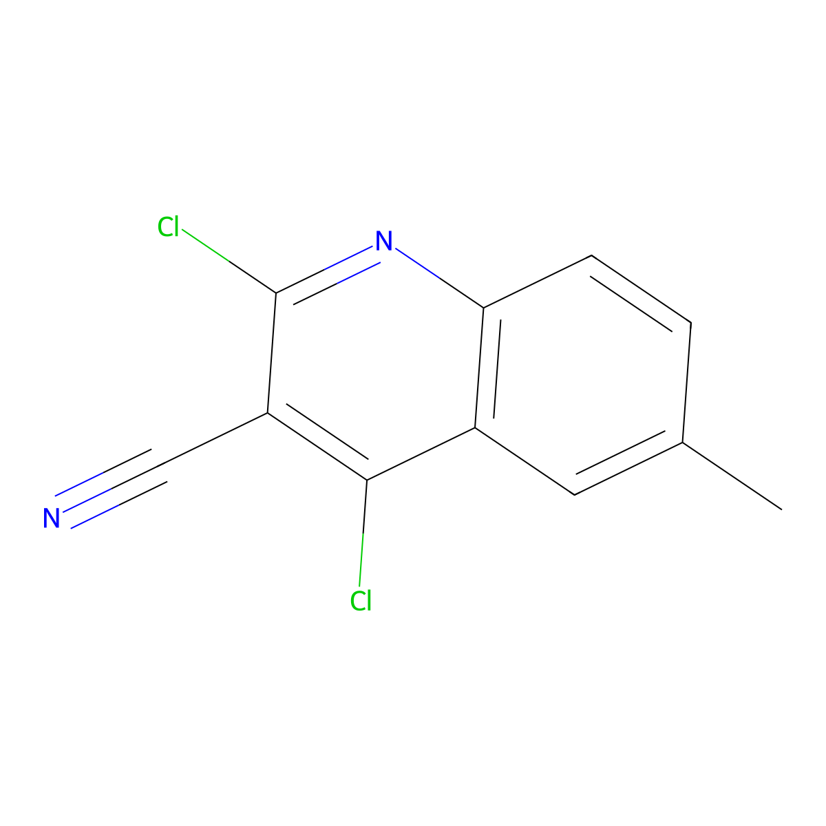 2,4-Dichloro-6-methylquinoline-3-carbonitrile molecular structure, CAS 749865-98-3