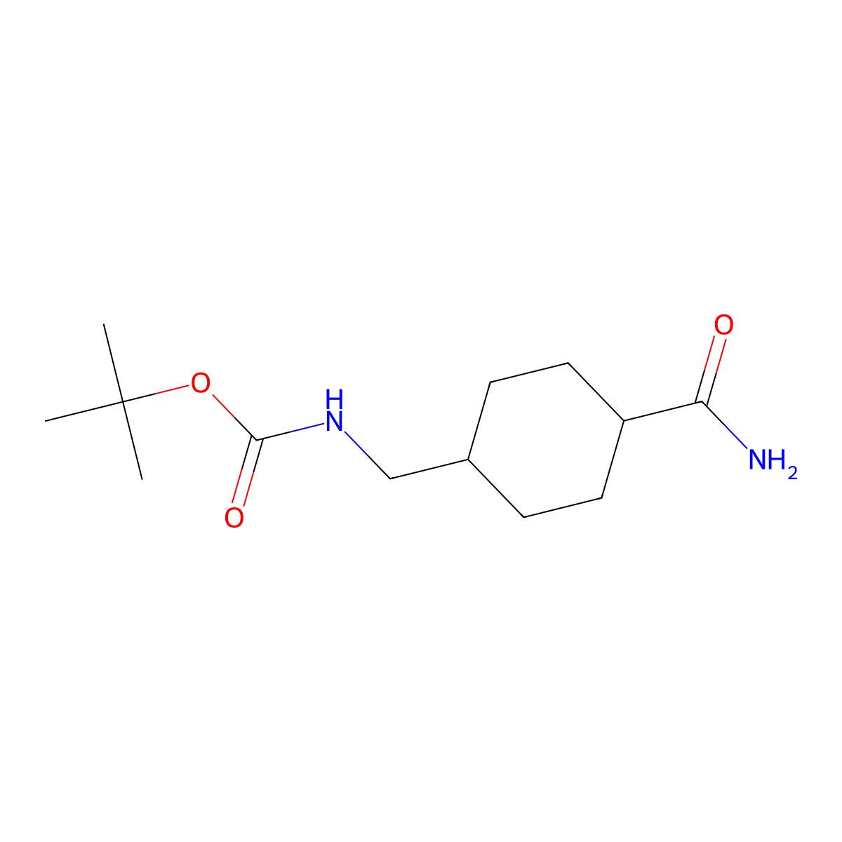 trans-(4-Boc-aminomethyl)-cyclohexanecarboxamide molecular structure, CAS 749866-15-7