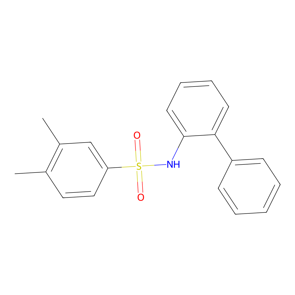 N-{[1,1-biphenyl]-2-yl}-3,4-dimethylbenzene-1-sulfonamide molecular structure, CAS 749867-79-6