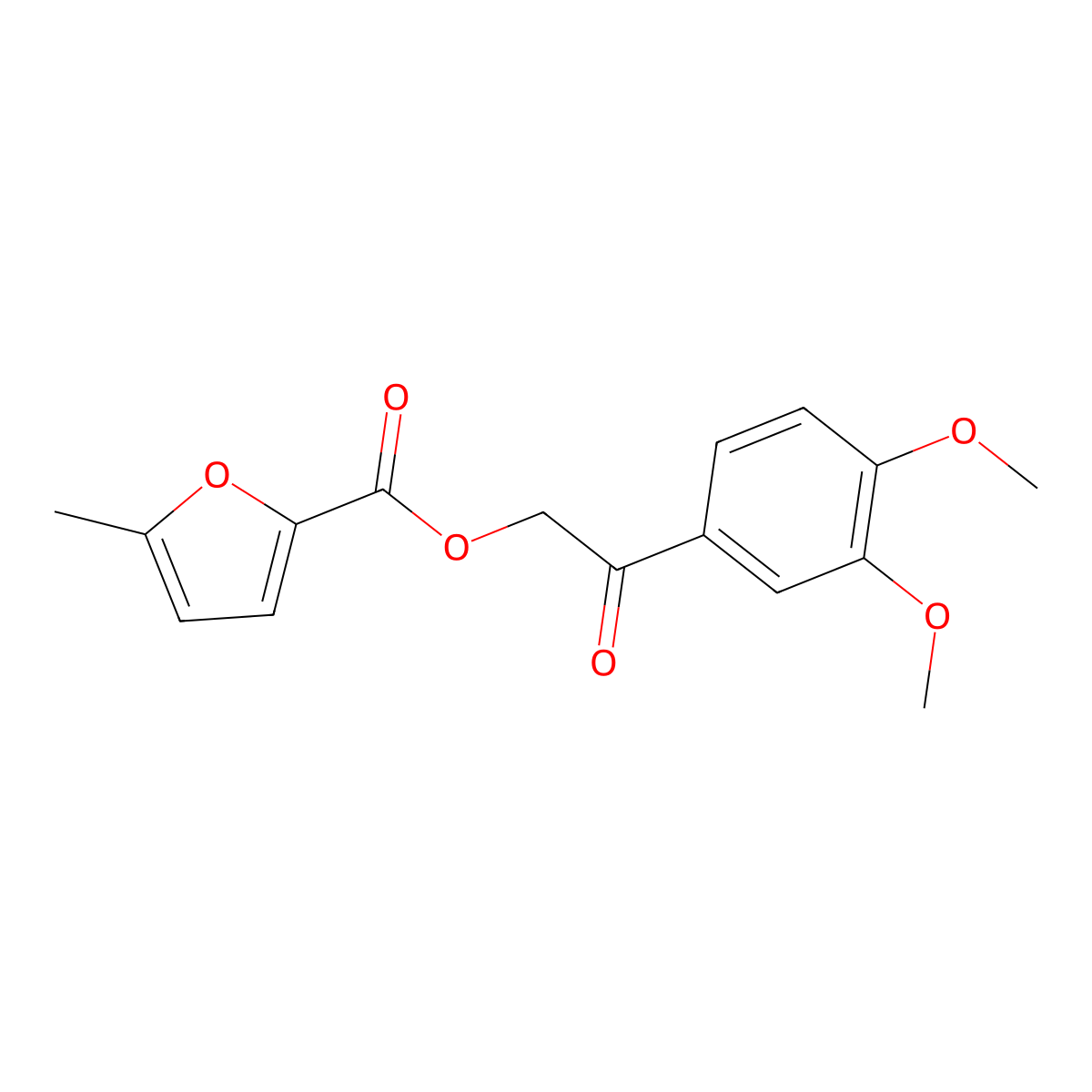 2-(3,4-Dimethoxyphenyl)-2-oxoethyl 5-methylfuran-2-carboxylate molecular structure, CAS 749868-60-8