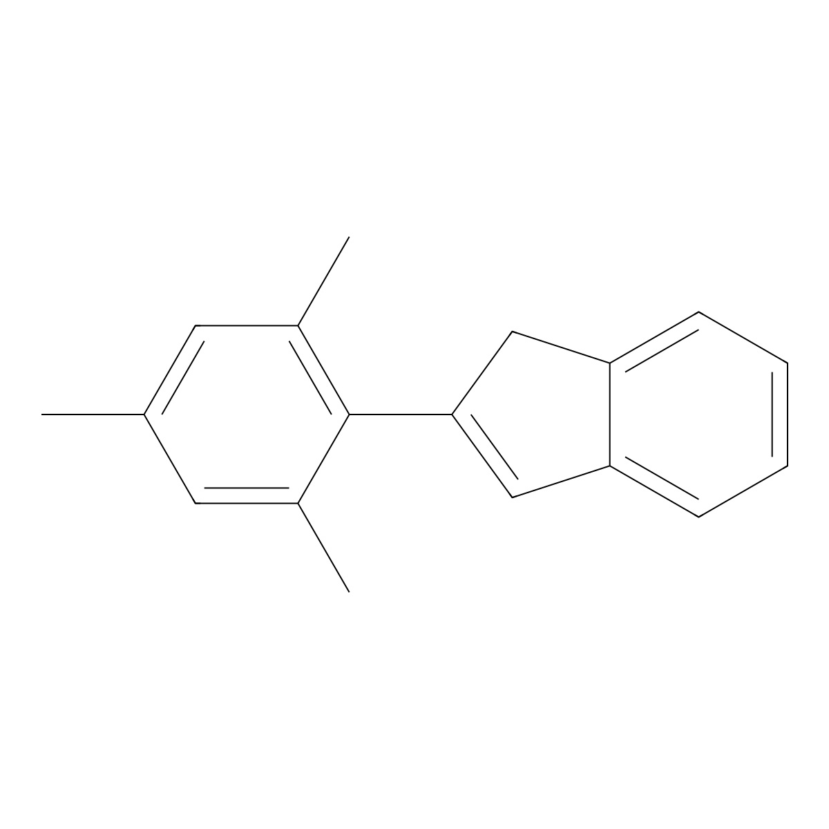 2-(2,4,6-Trimethylphenyl)-1H-indene molecular structure, CAS 749870-00-6